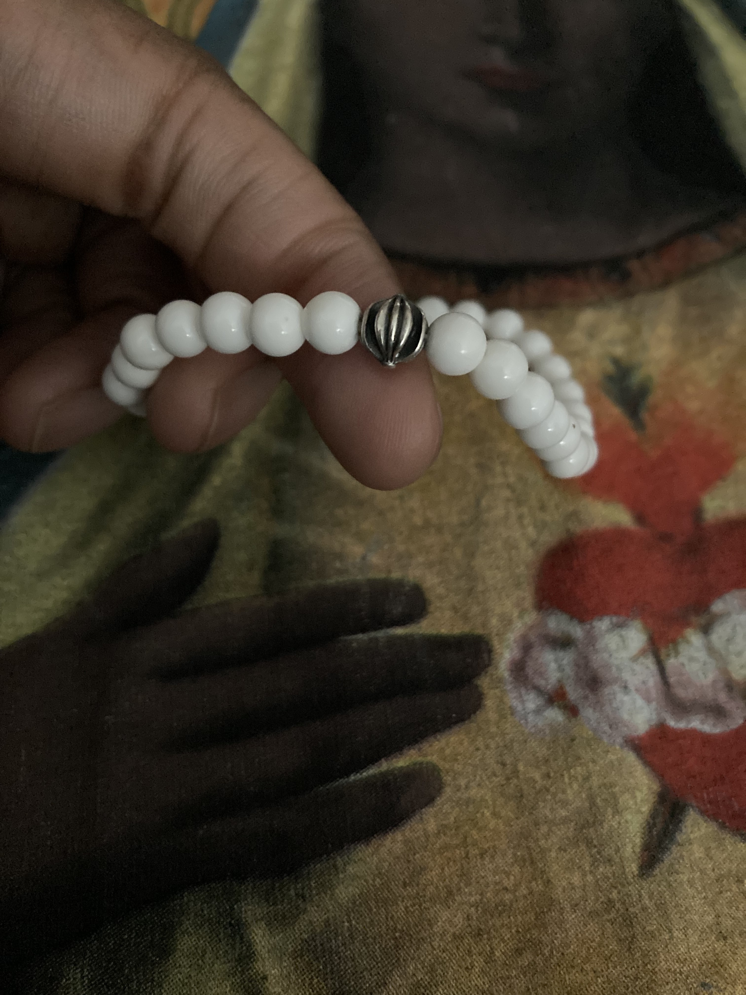 Chrome Hearts Natural Stone White Onyx Bracelet - 2