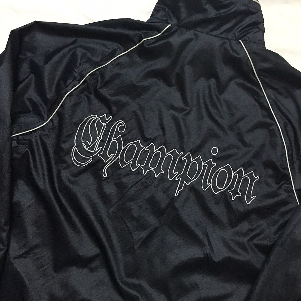 Champion Embroidered Spell Out Logo Windbreaker Jacket - 5