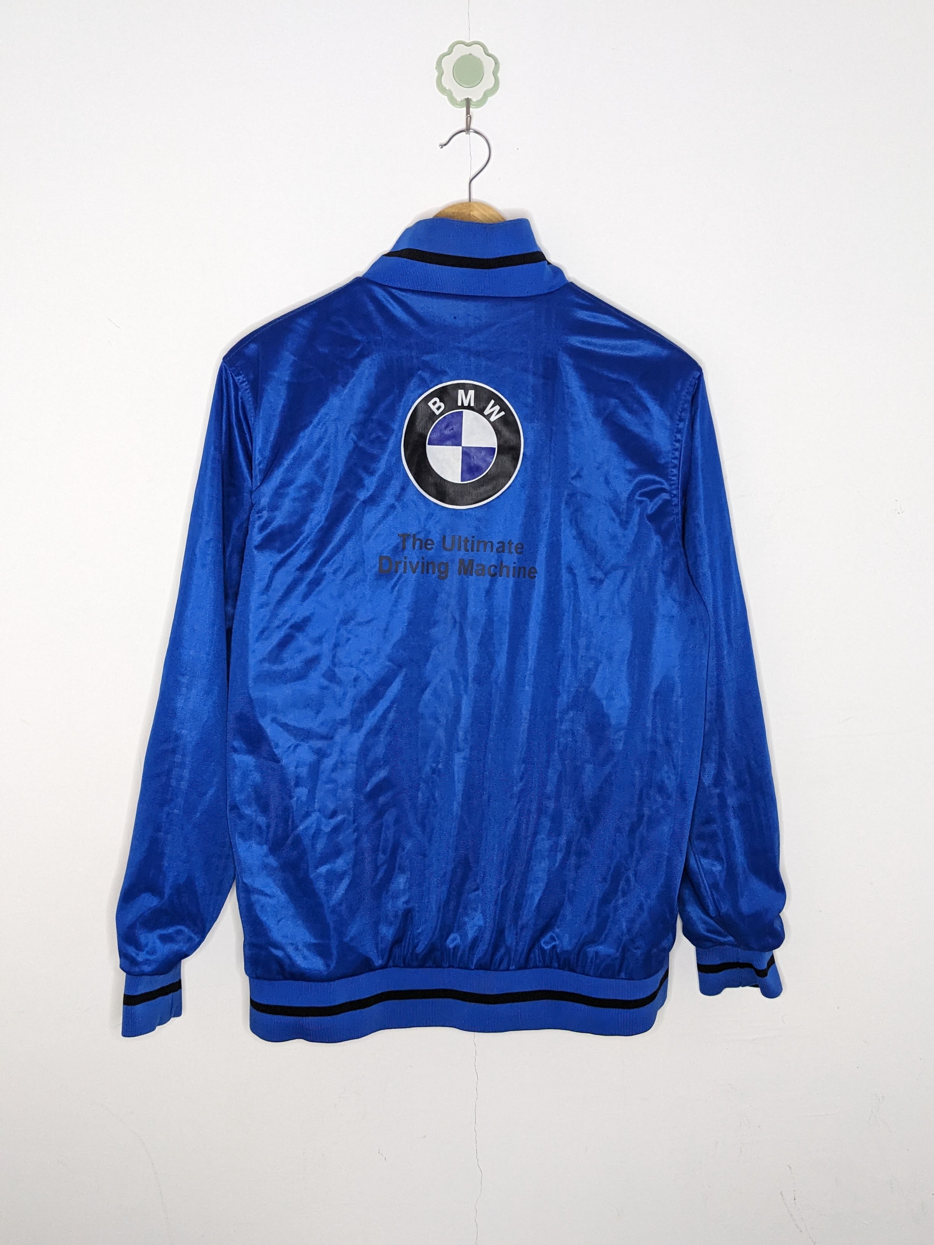 BMW Blue & Black Reversible shops Double Sided Full Zip Bomber Jacket