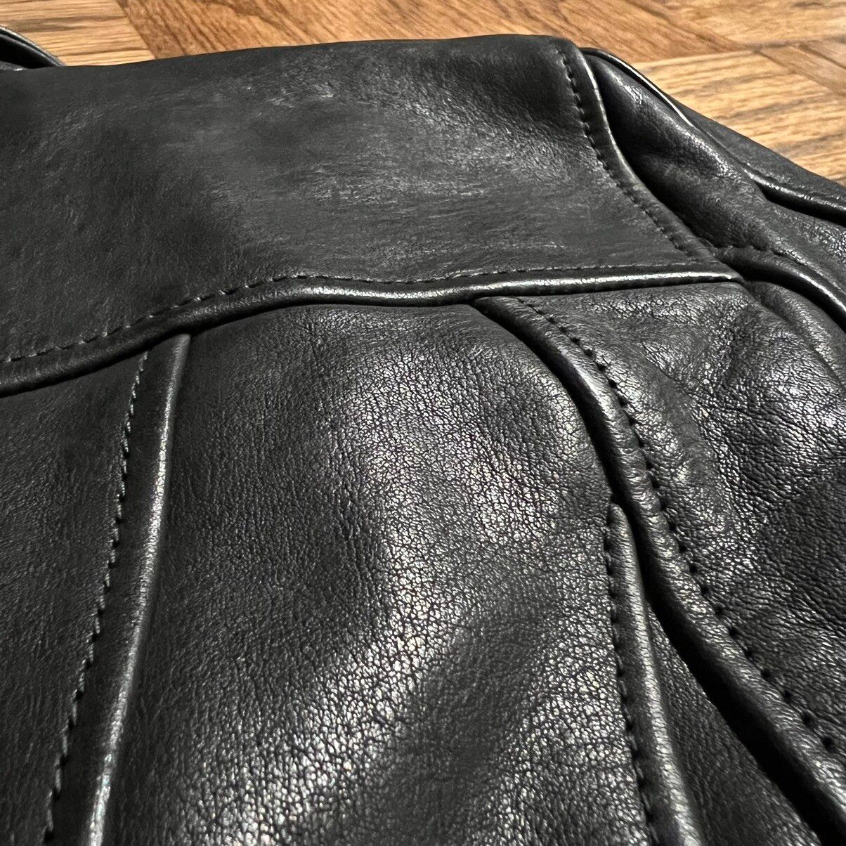 Cropped Leather Biker Jacket - 11