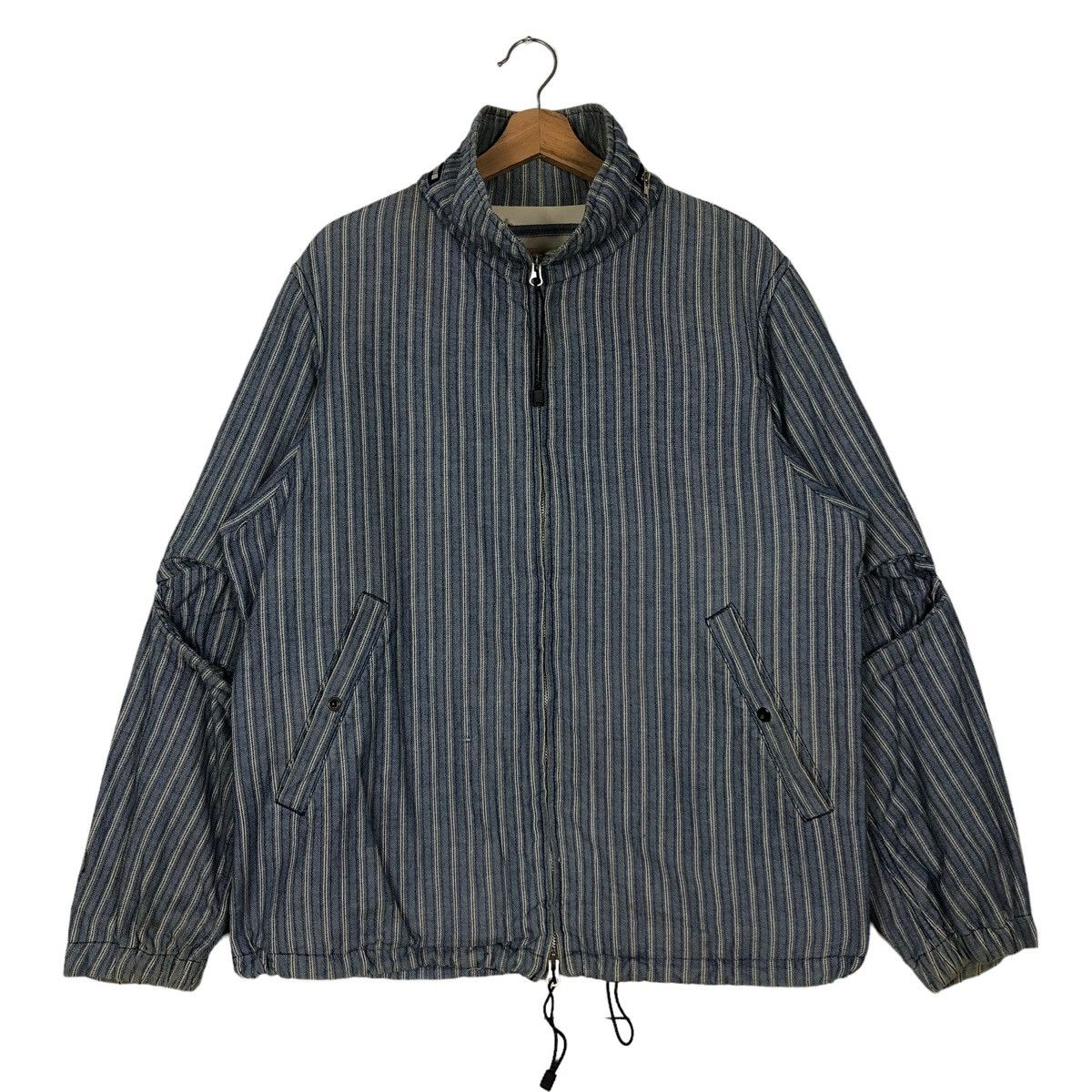 🔥90’s BOMBER JACKET PIN STRIPED CABANE DE ZUCCA ISSEY MIYAKE - 2