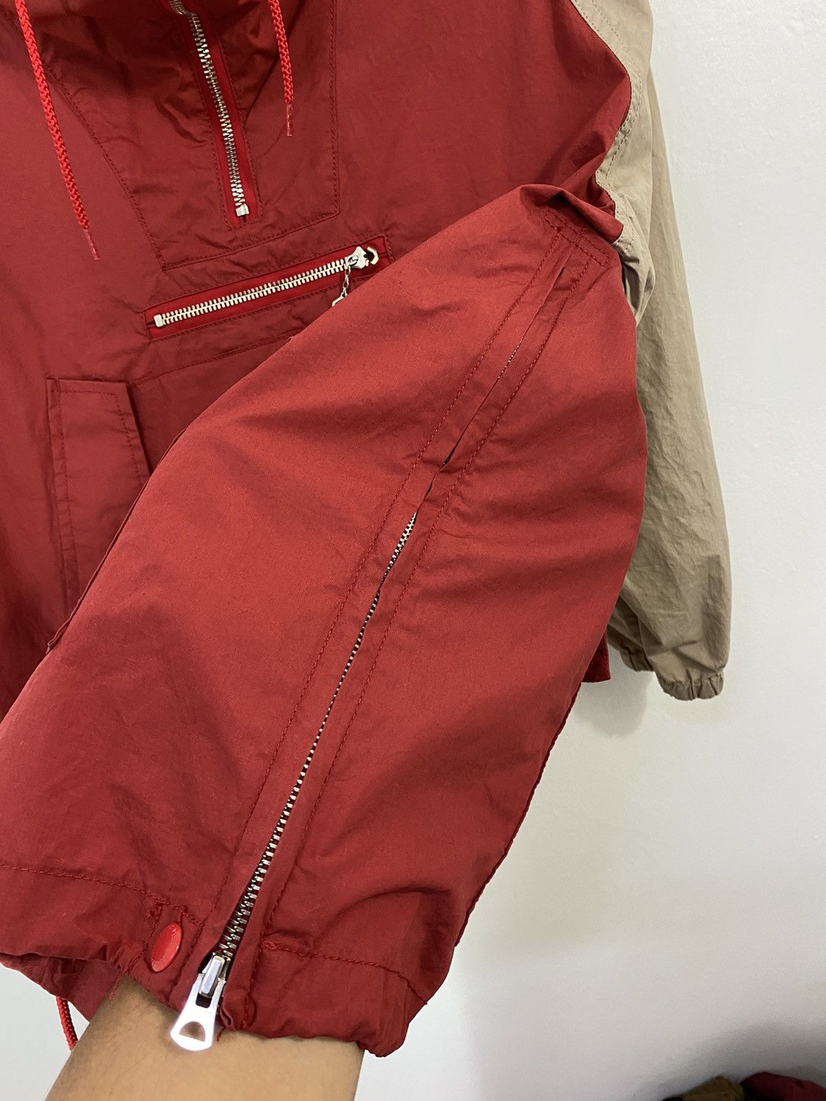 Beams Plus Anorak Jacket Back Pocket Design two tone Color - 7