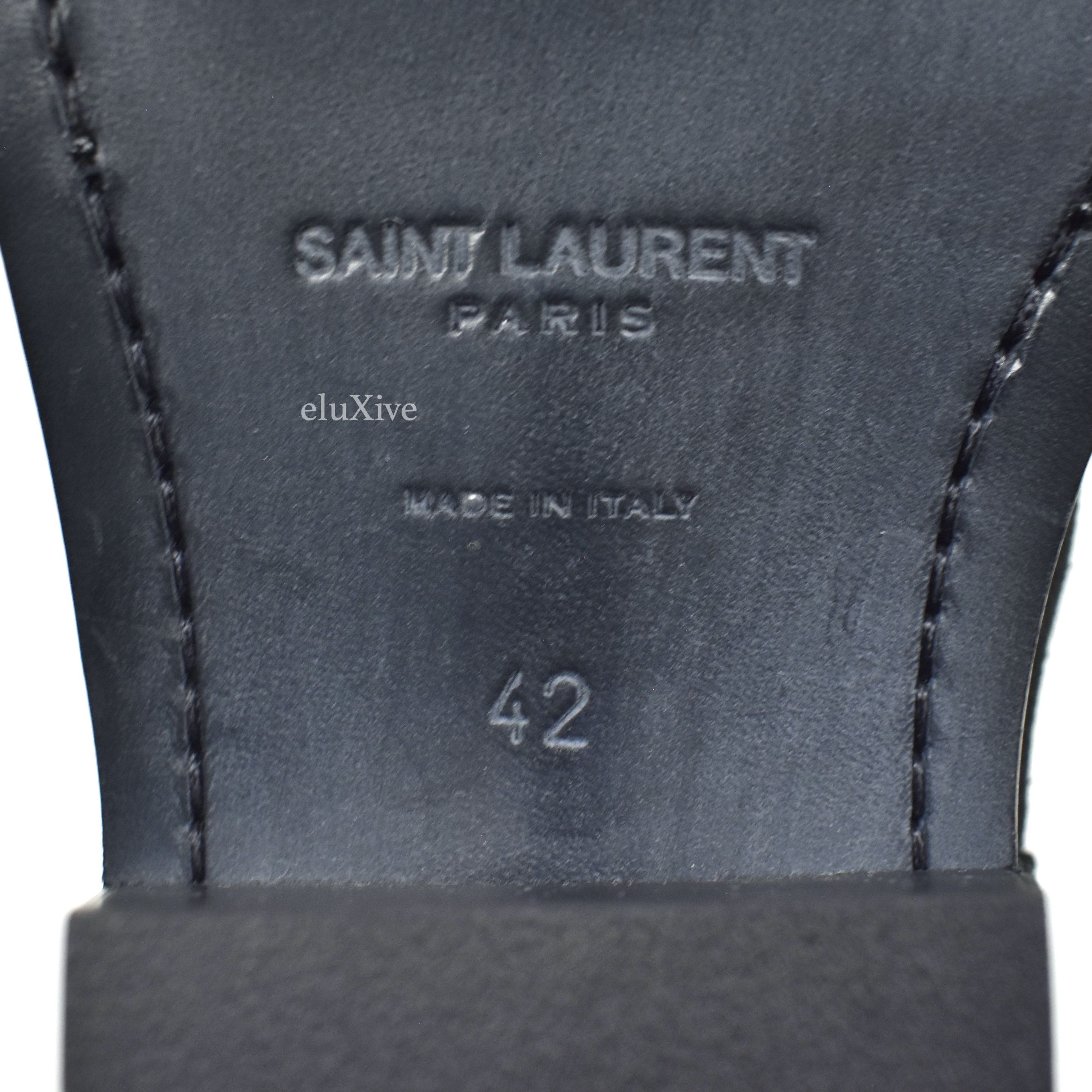 Saint Laurent Black Buffed Suede Santiag Western Boots - 13