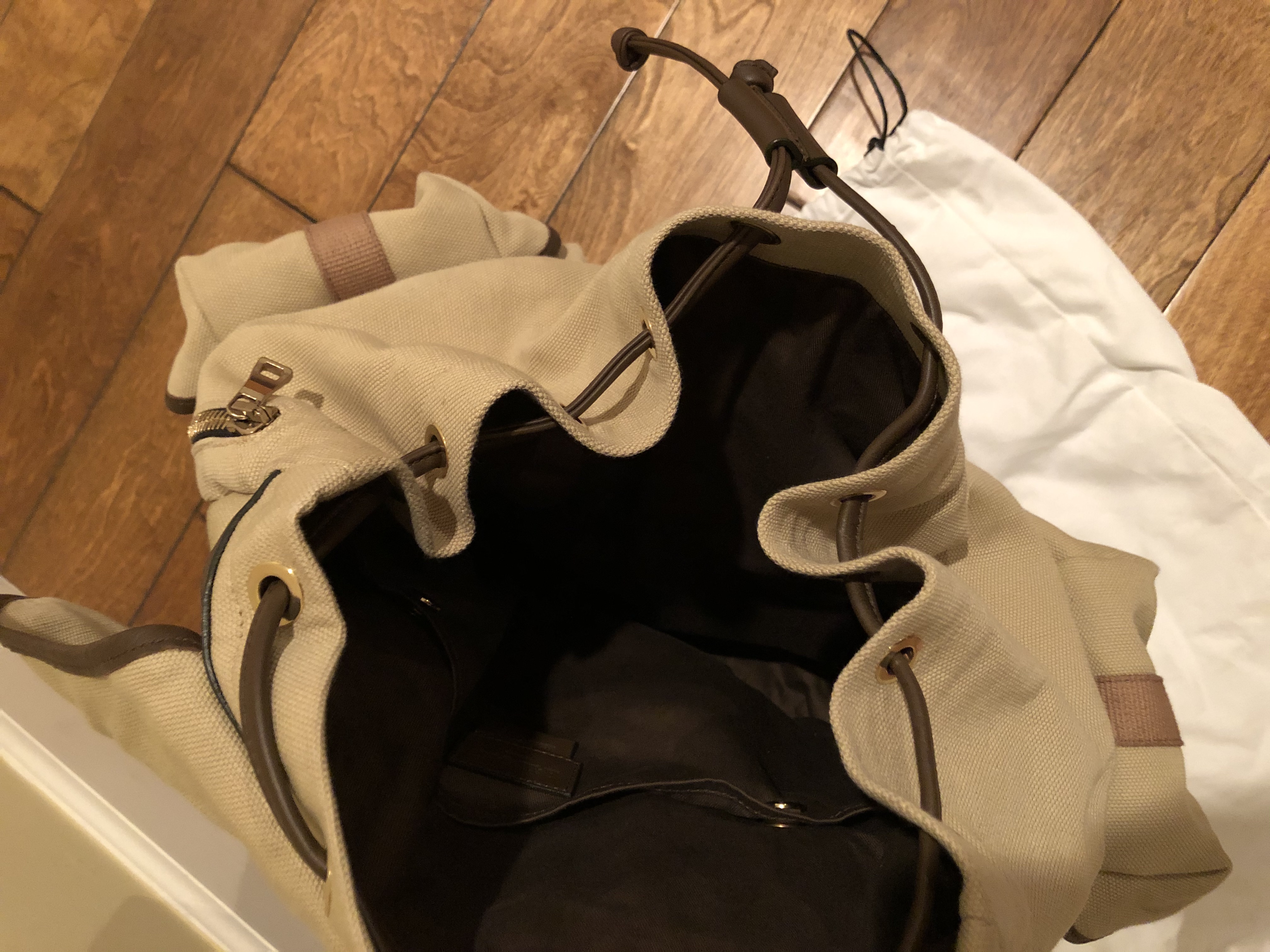 Canvas and Leather Backpack - 5