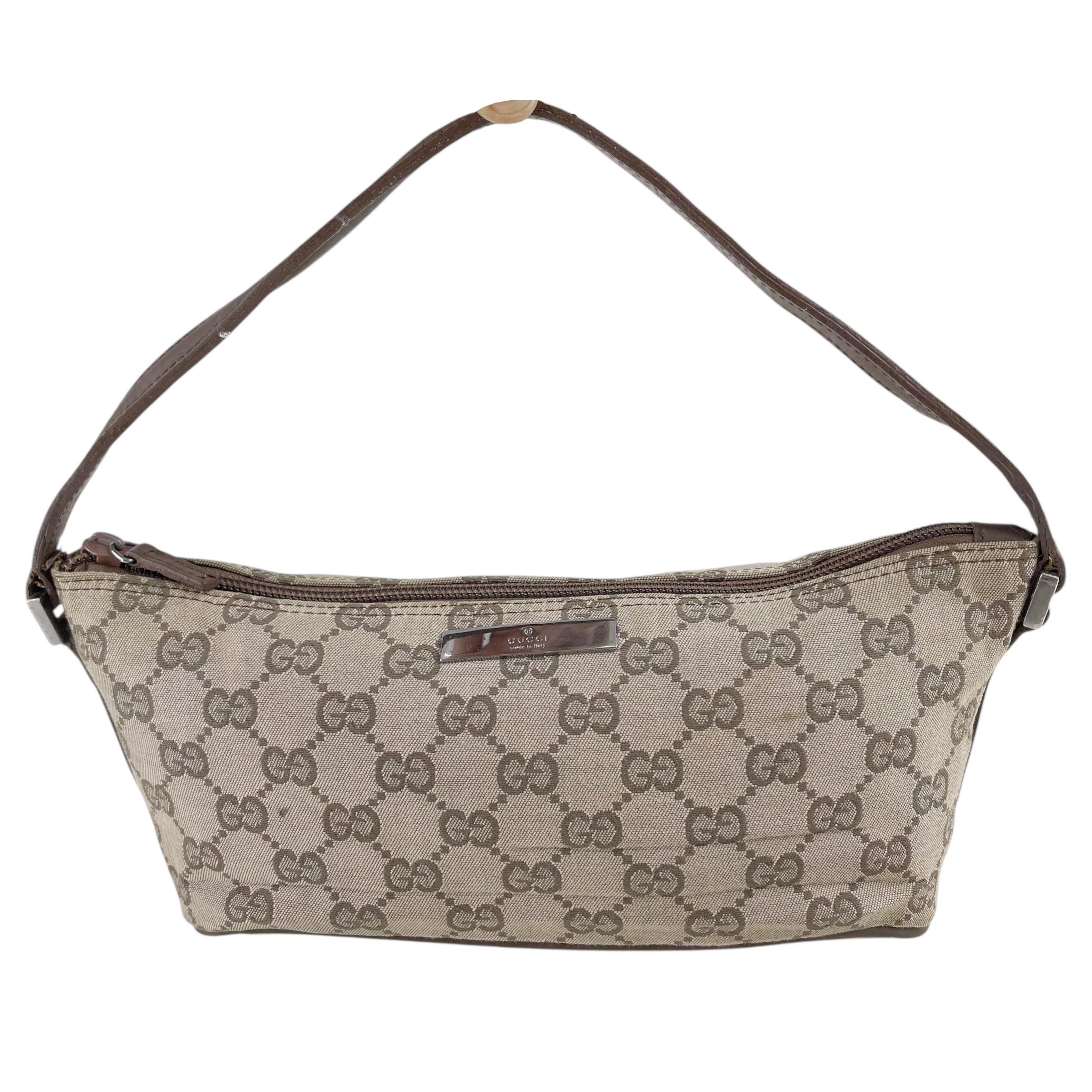 Gucci GG Canvas Boat Baguette Leather Trim - 2