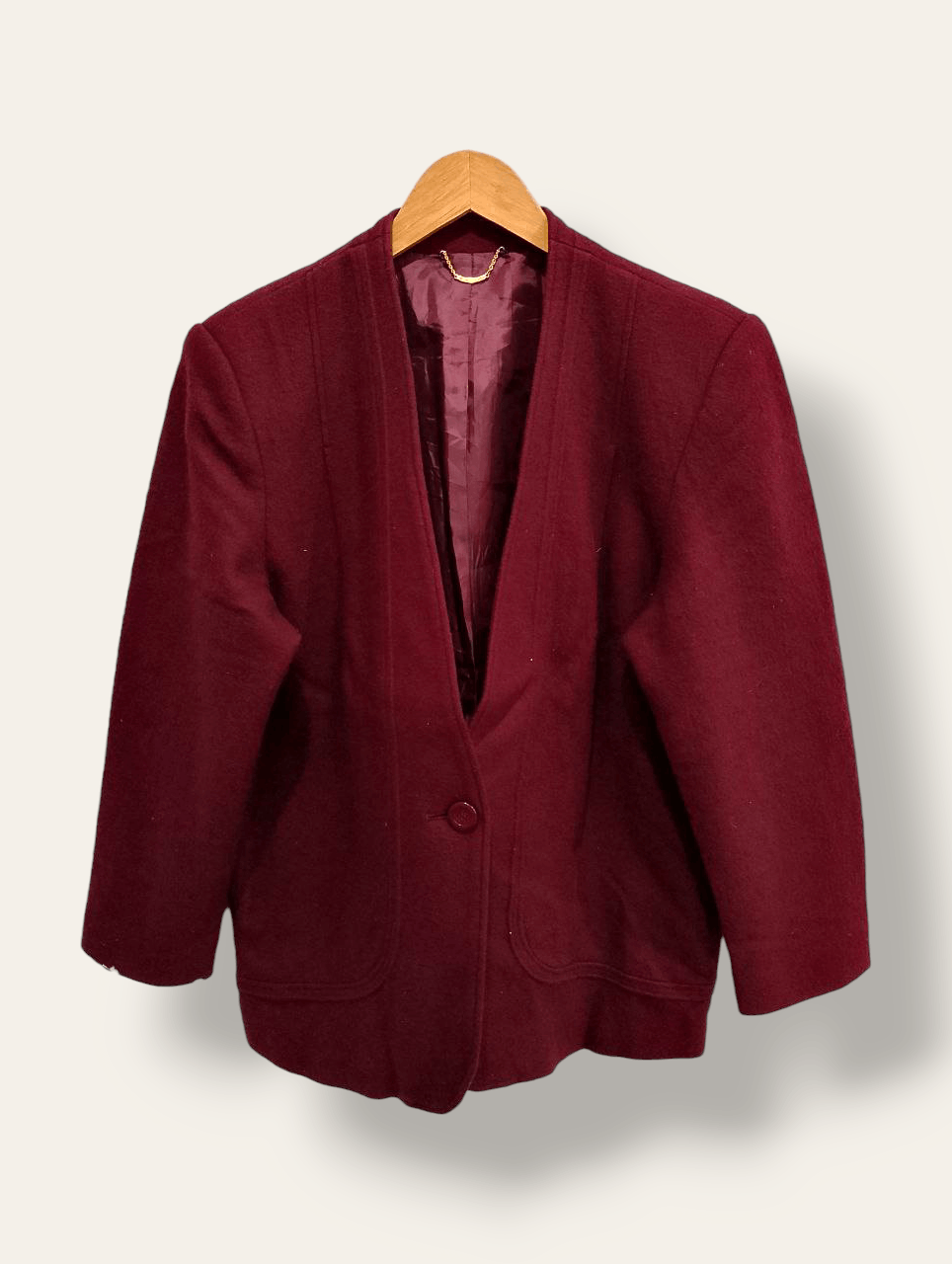 Archival Clothing - ELEGANT Red Wool Made in Japan Suit Coat Blazer - 1