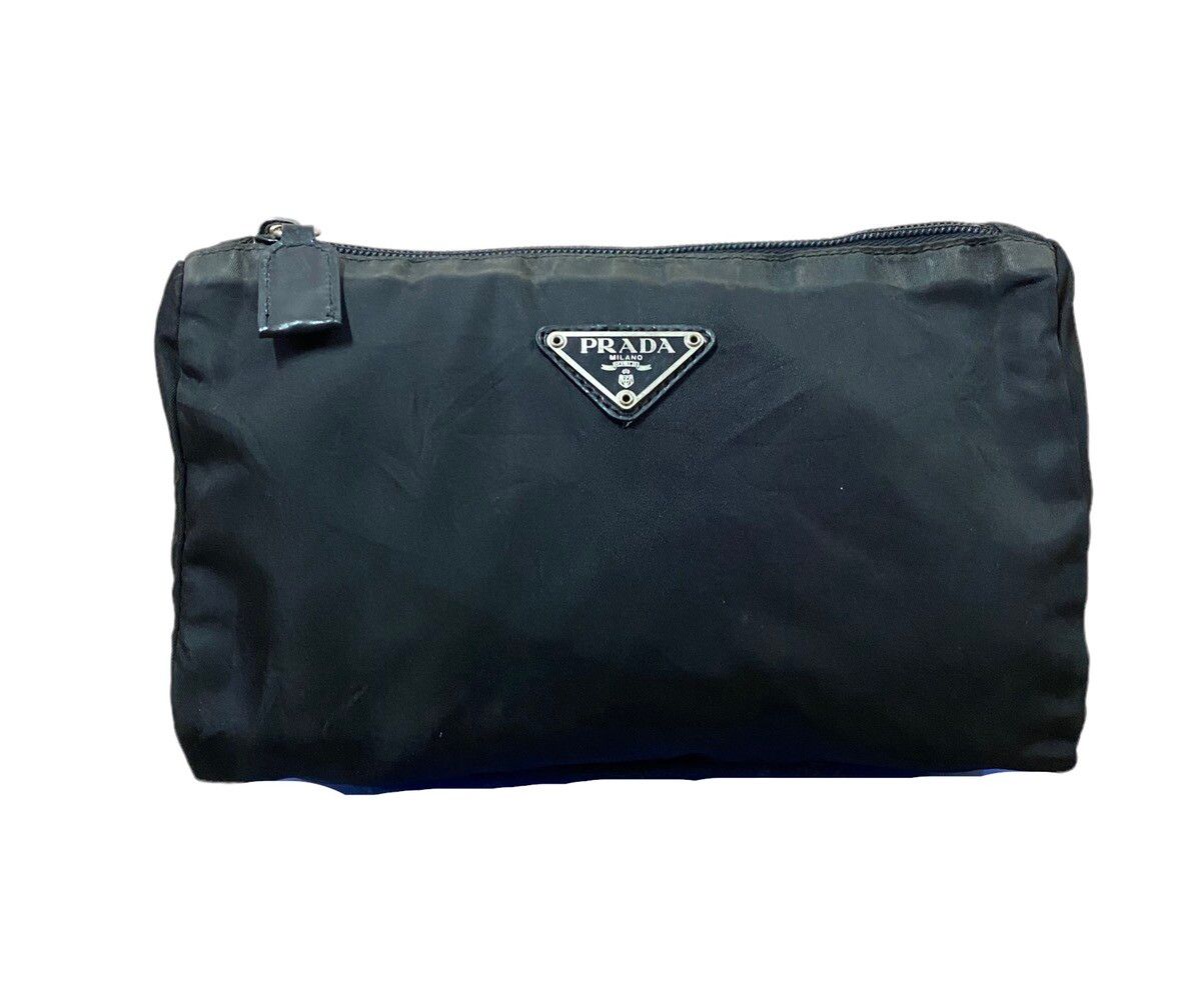 Authentic🌑Prada Clutch Bag Black Synthetic - 1