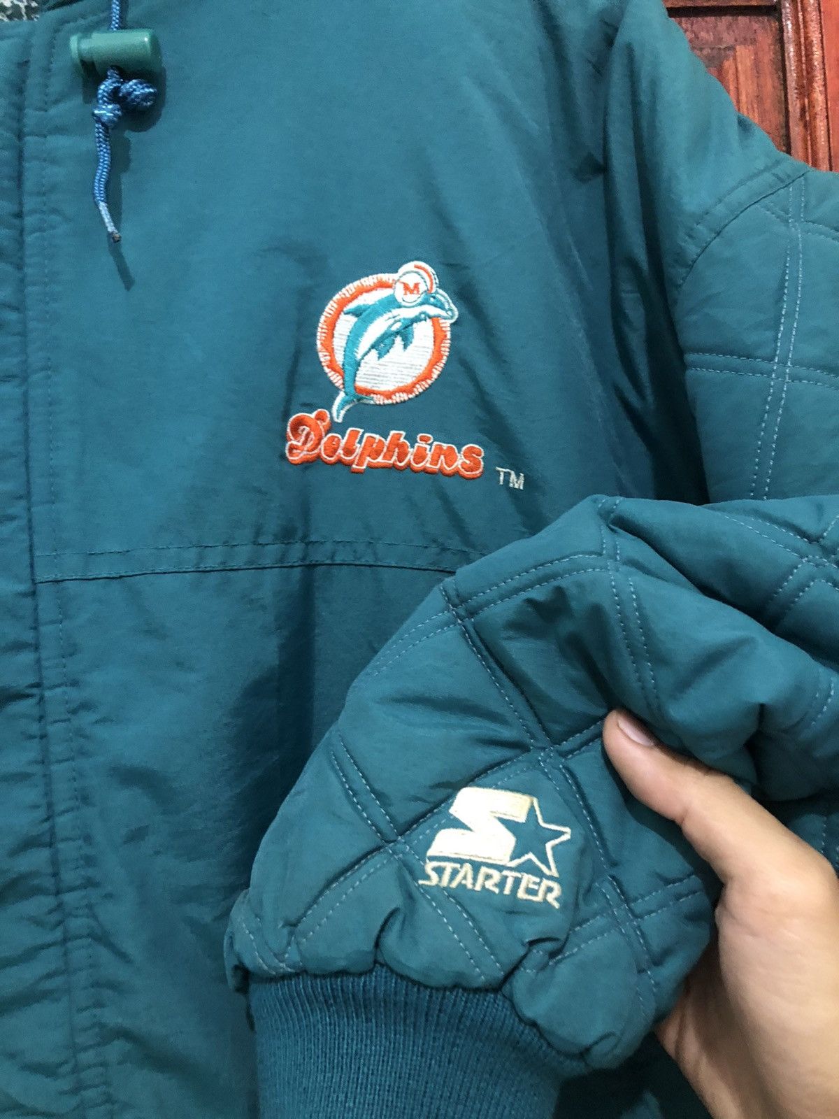 🐬 Starter X NFL Dolphins Quilted Jacket Nice Design - 7