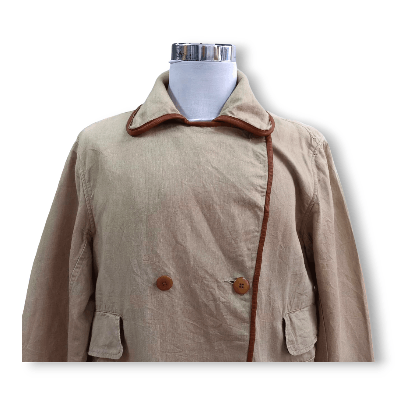 Vintage KAPITAL Hemp Chino Cross P-Coat Jacket - 4