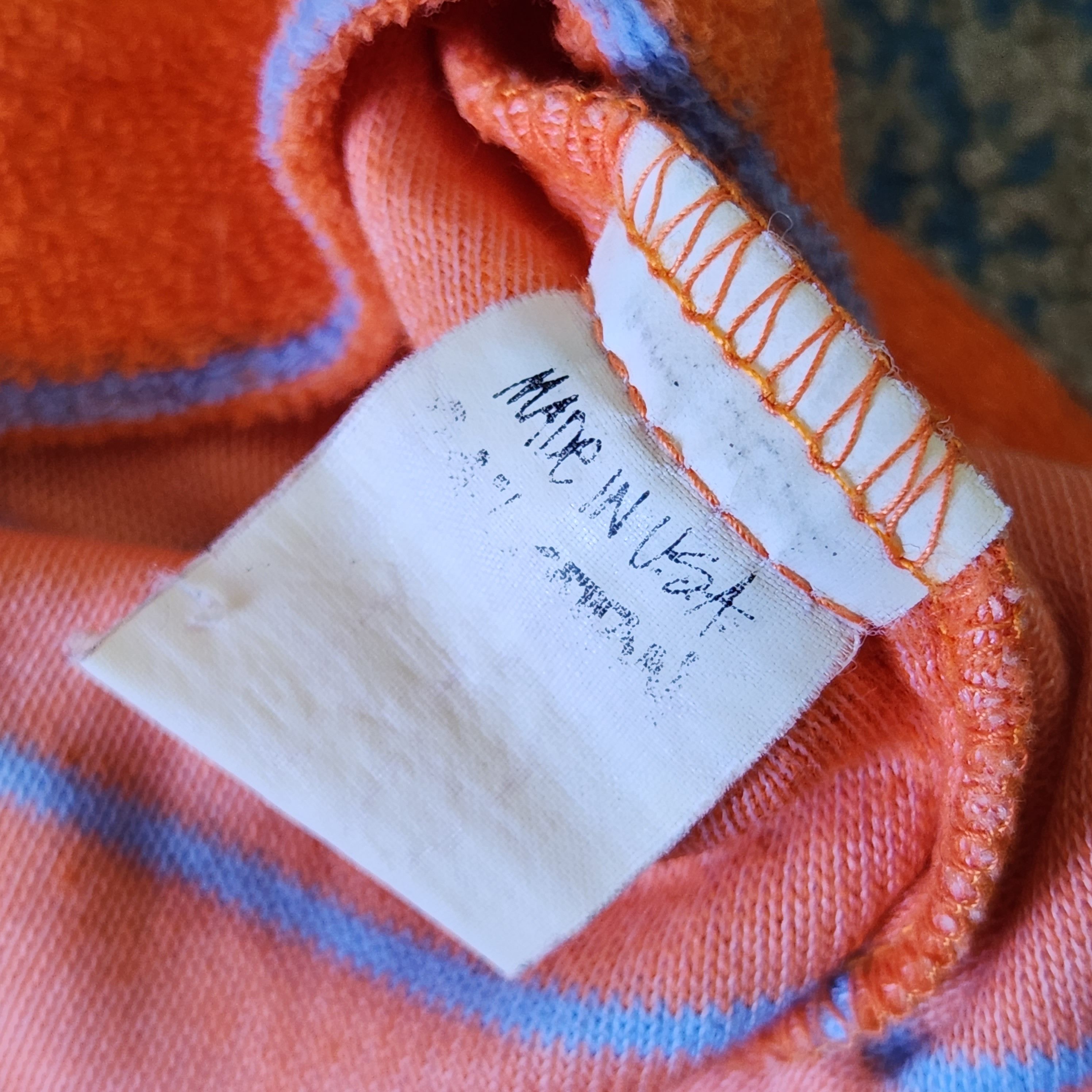 Vintage Stussy Rare Orange Stripes Arm Pocket TShirt - 15