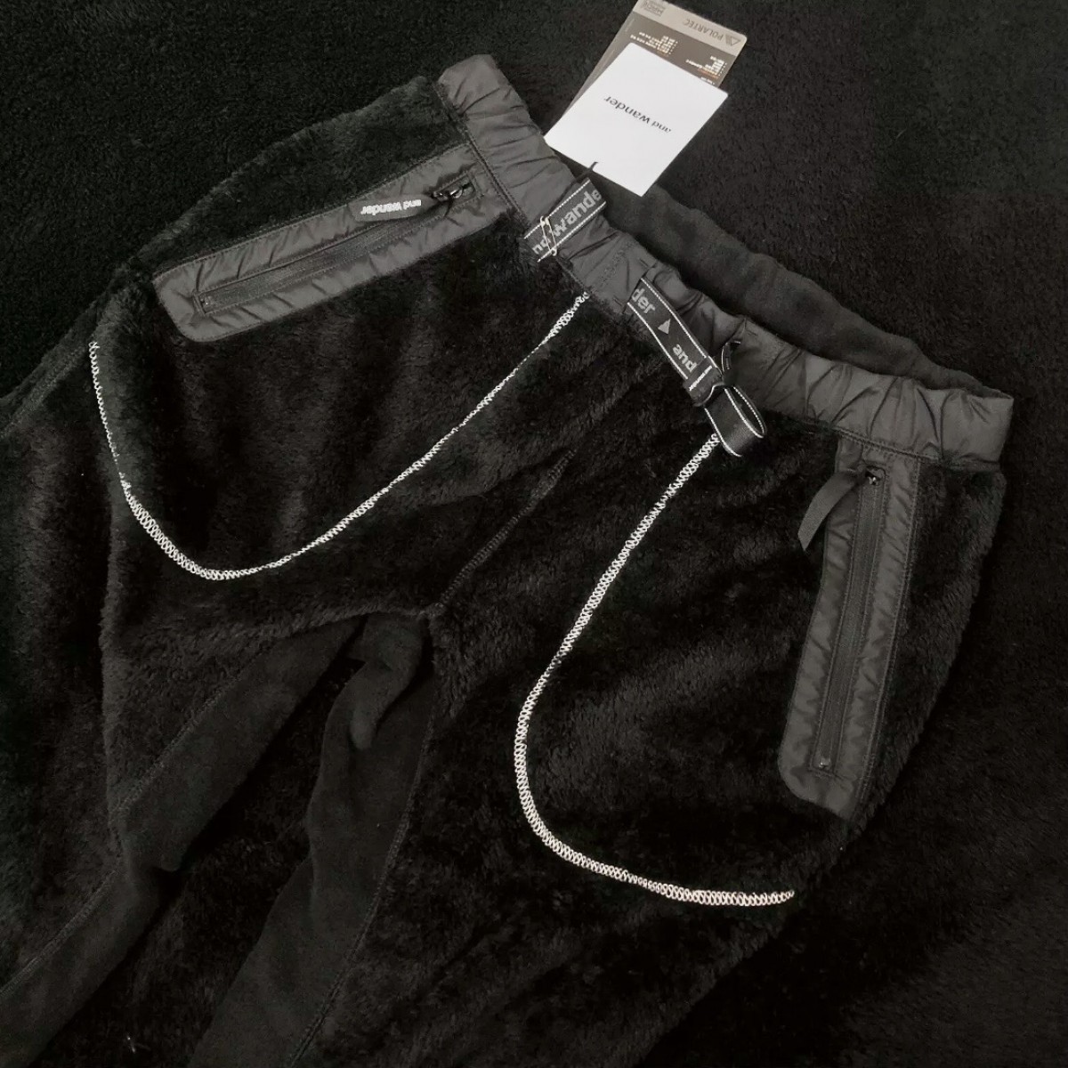 High Loft Fleece Polartec Joggers Trousers in Black size 3 - 3