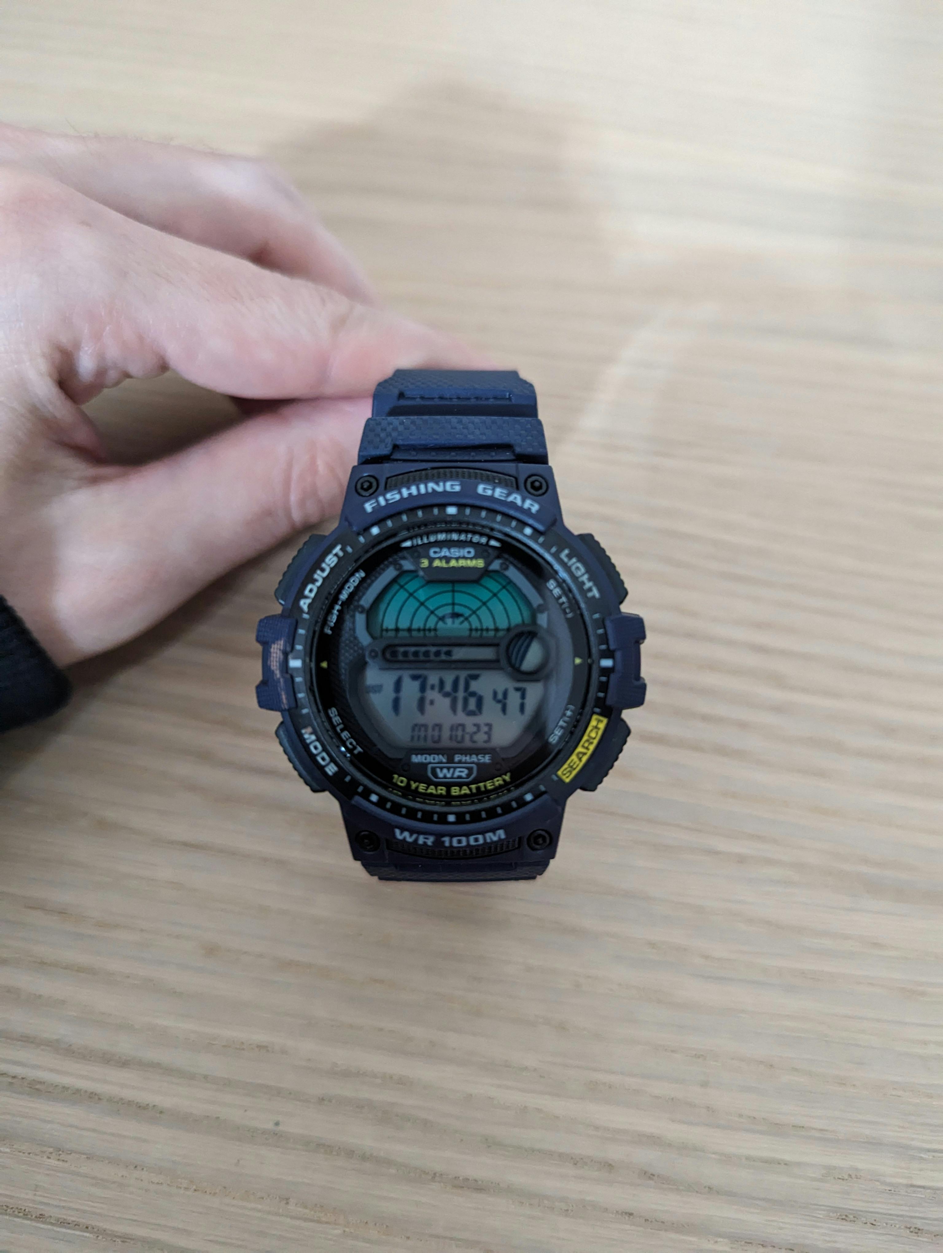 Casio Fishing watch (tells you best time to fish) WS-1200H - 1
