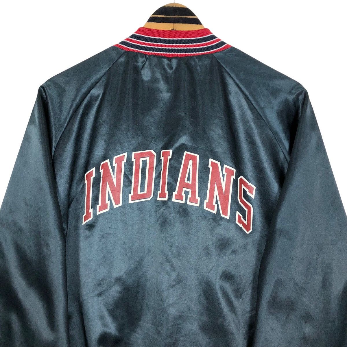 Chalk Line - Vintage 90s MLB Cleveland Indians Nylon Varsity Jacket - 13