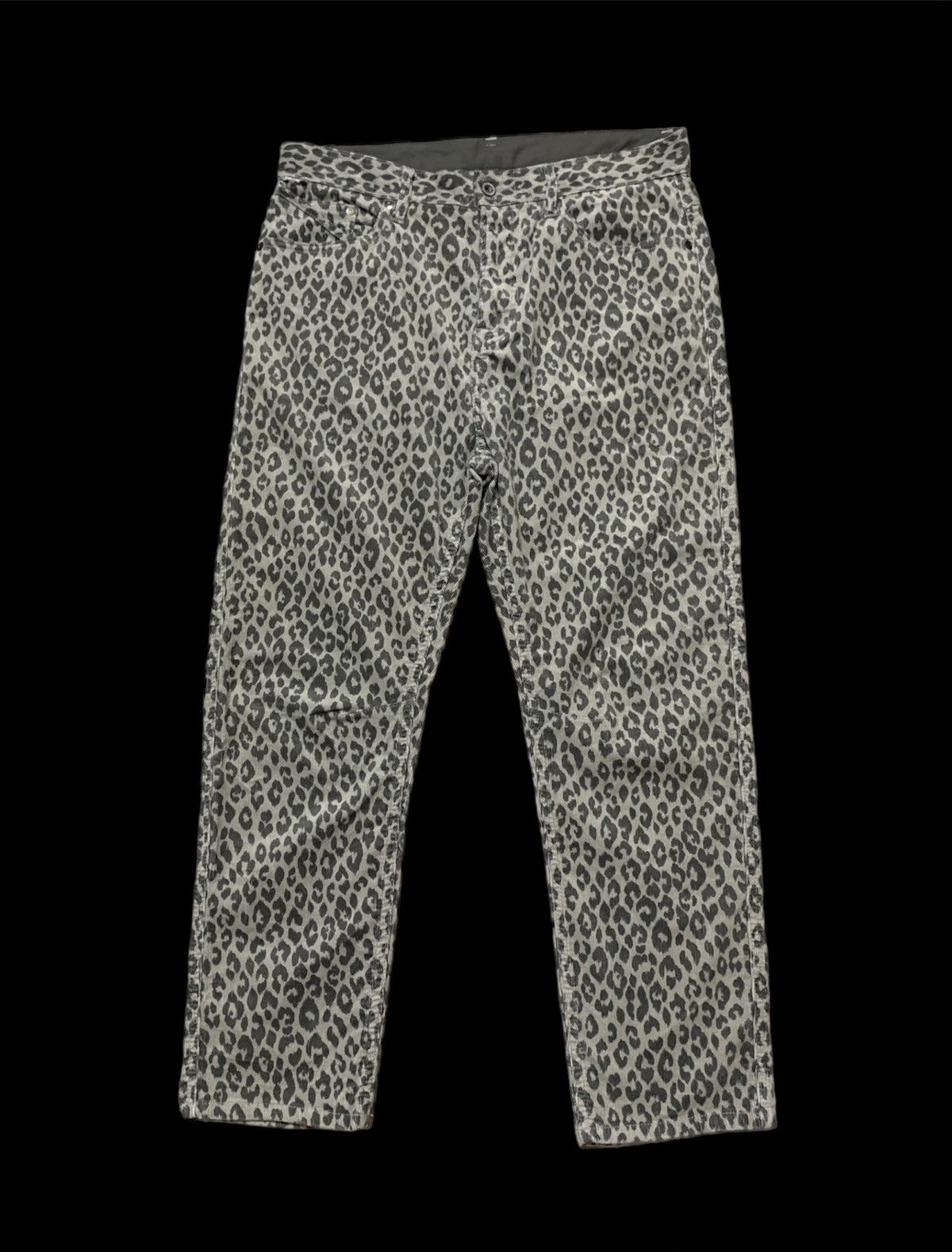 PPFM Leopard Gray Corduroy Velour Slim Pants Seditionaries - 1