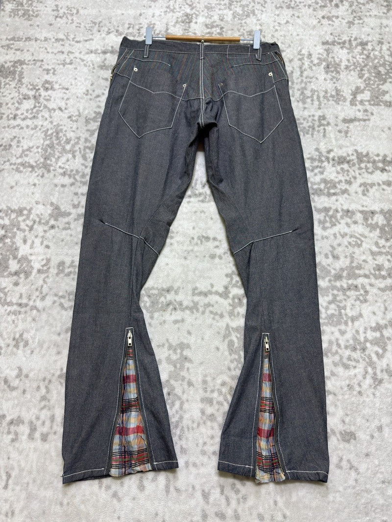 Breath Up Start White Stitching Gimmik Ankle Zipper Pant - 1