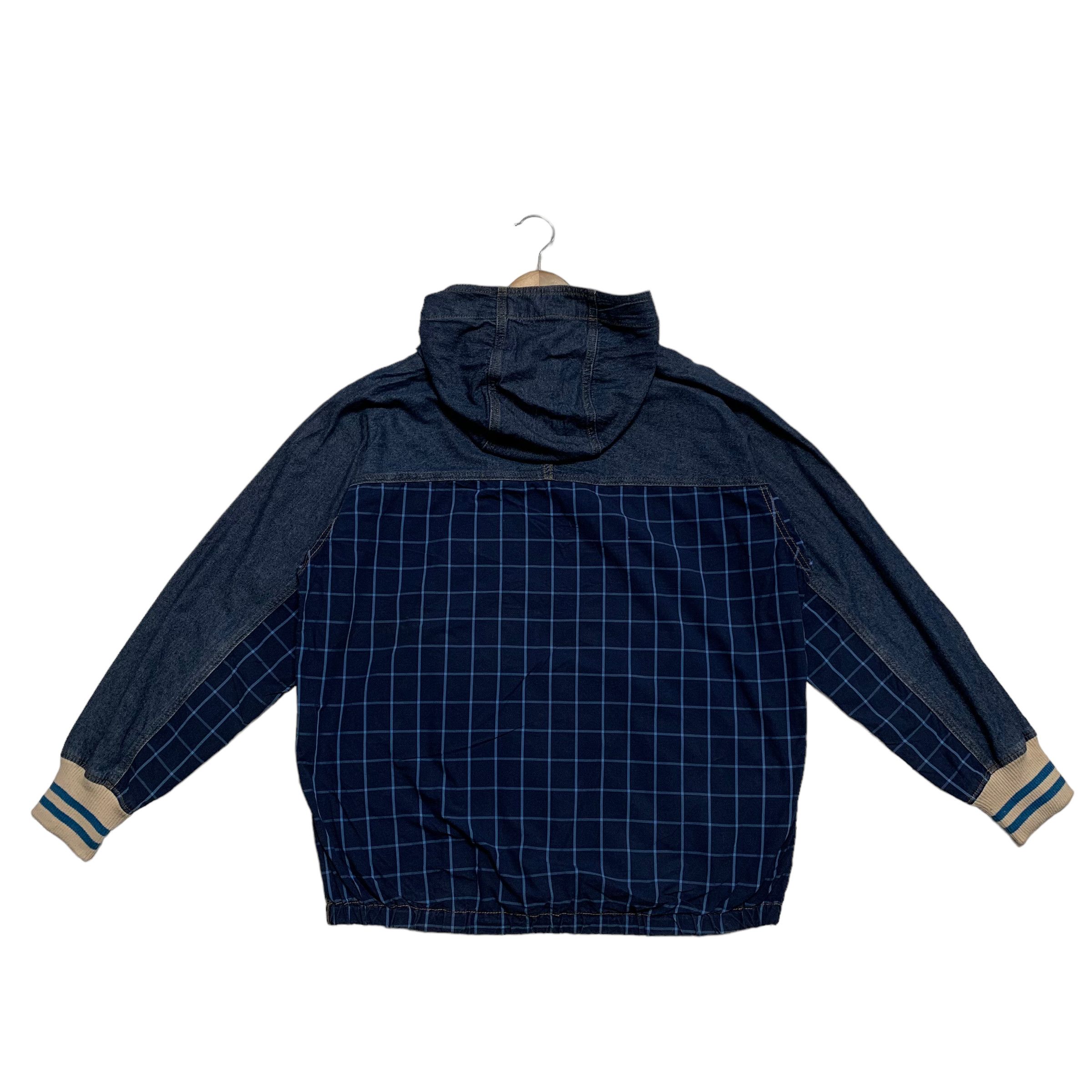 Frapbois By Issey Miyake Denim Plaid Hooded Jacket - 2