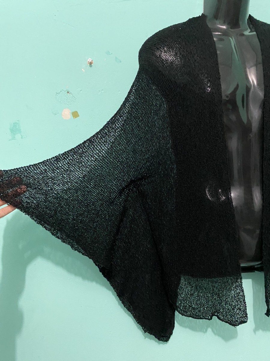 Cardigan - MALAIKA RAYON CROCHET NETTING WRAPPED CARDIGAN - 4