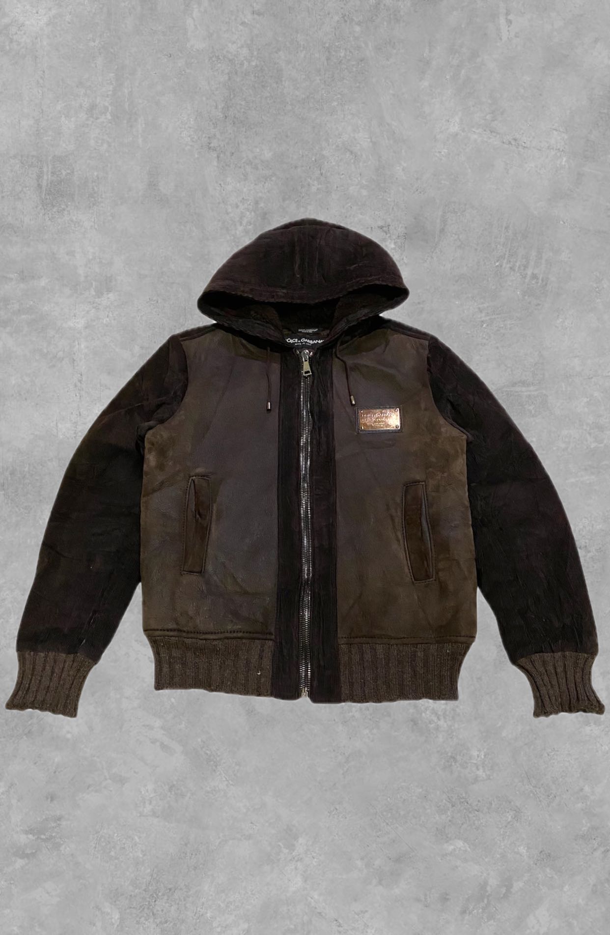 Dolce Gabbana Leather “Lambskin” Bomber Hood Jacket - 14