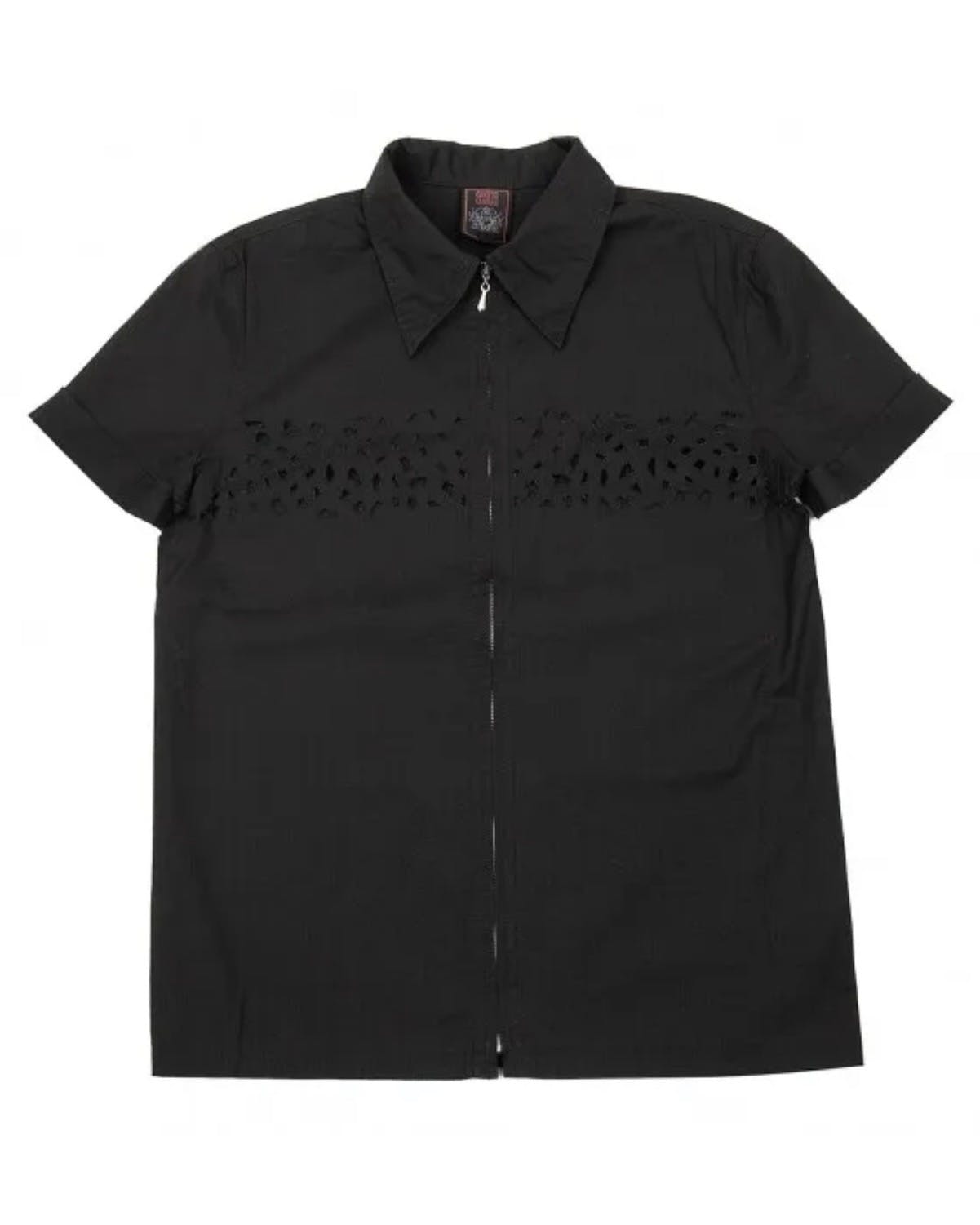 Laser-Cut Zip-Up Shirt - 1