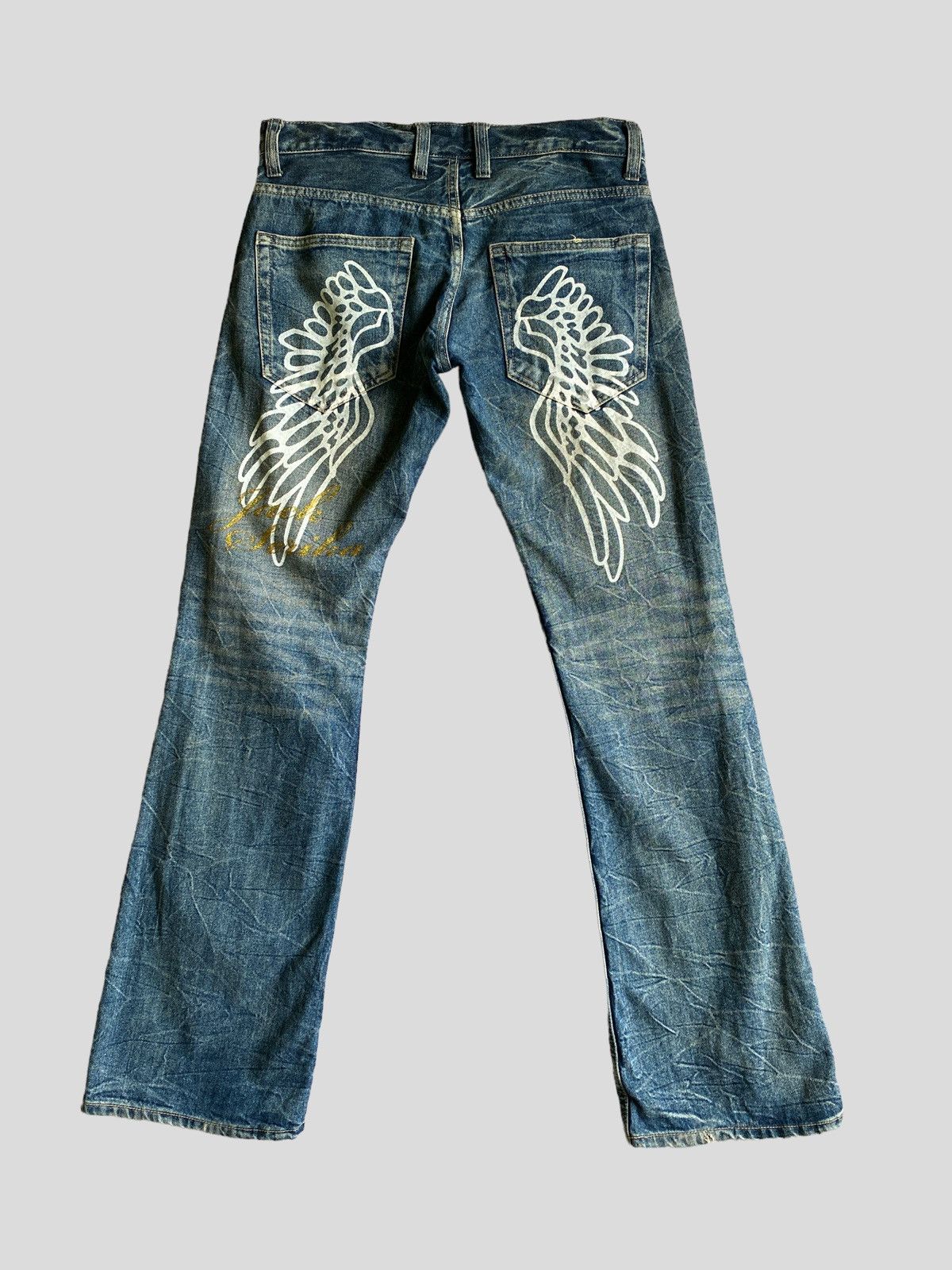 Vintage - Flared JACK SERIKA Wing Printed Low Rise Boot Cut Denim - 2