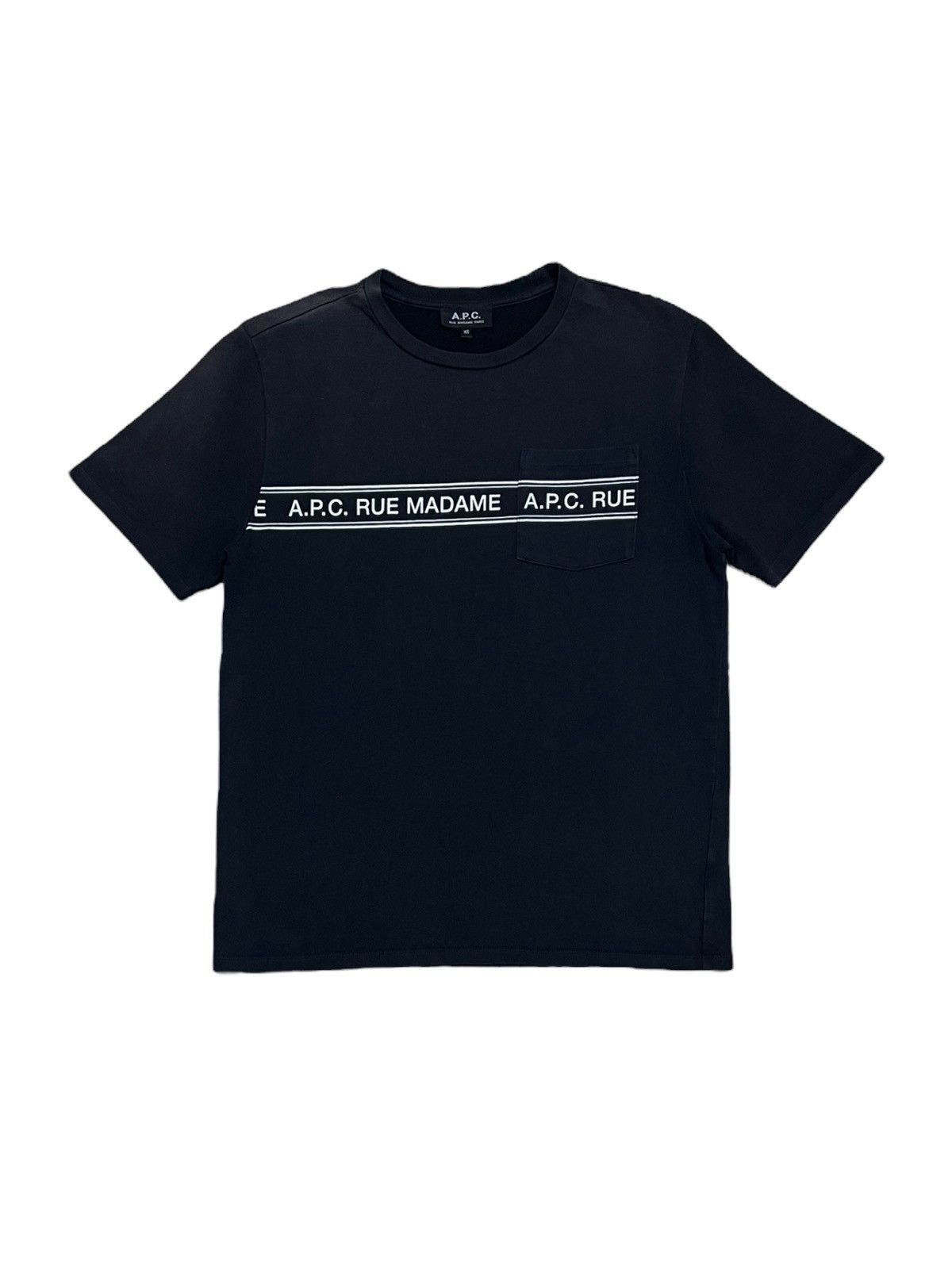 Vintage Designer A.P.C Rue Madame Sunfaded Black Tshirt - 1