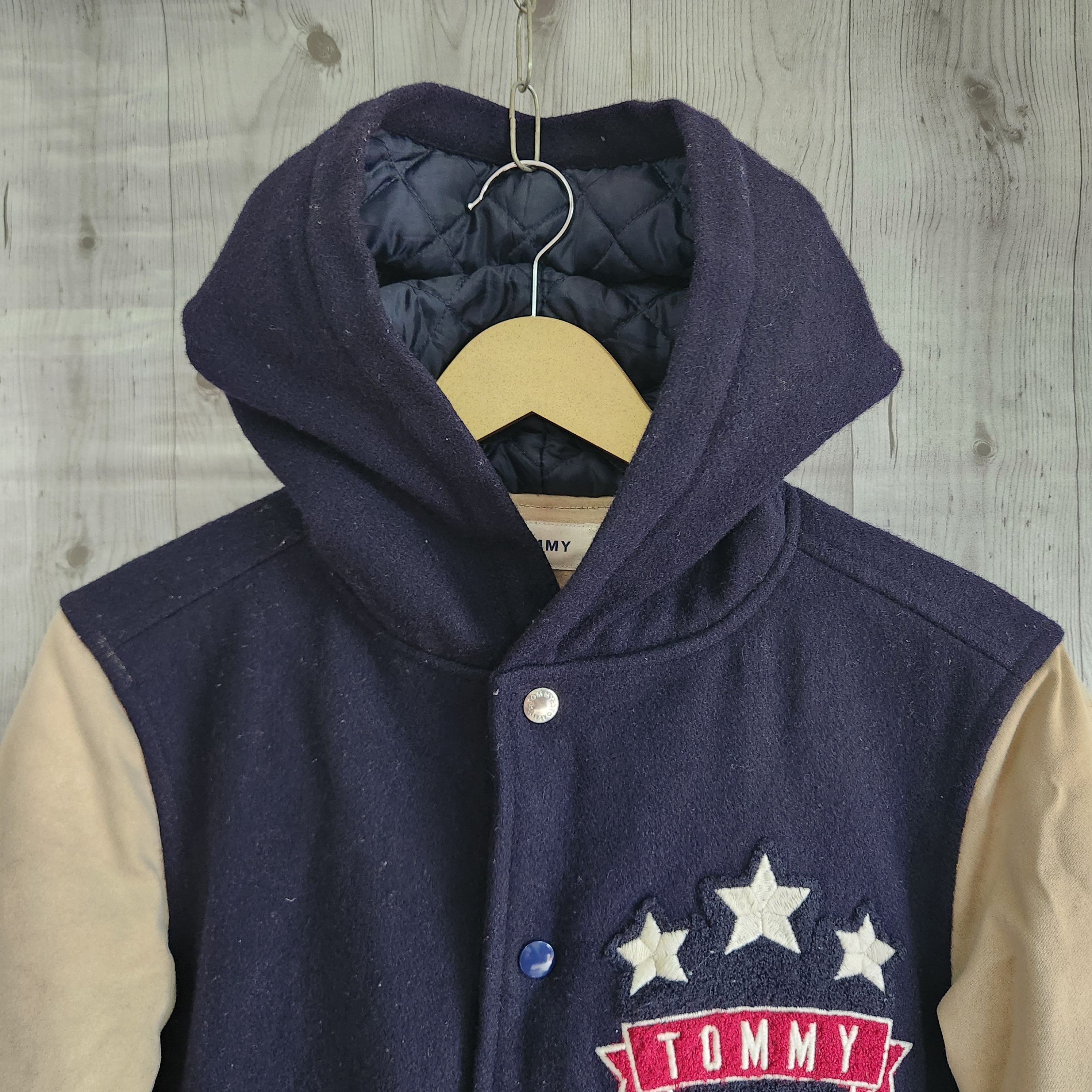 Vintage Y2K Tommy Varsity Jacket Bomber Style With Hoodie - 16