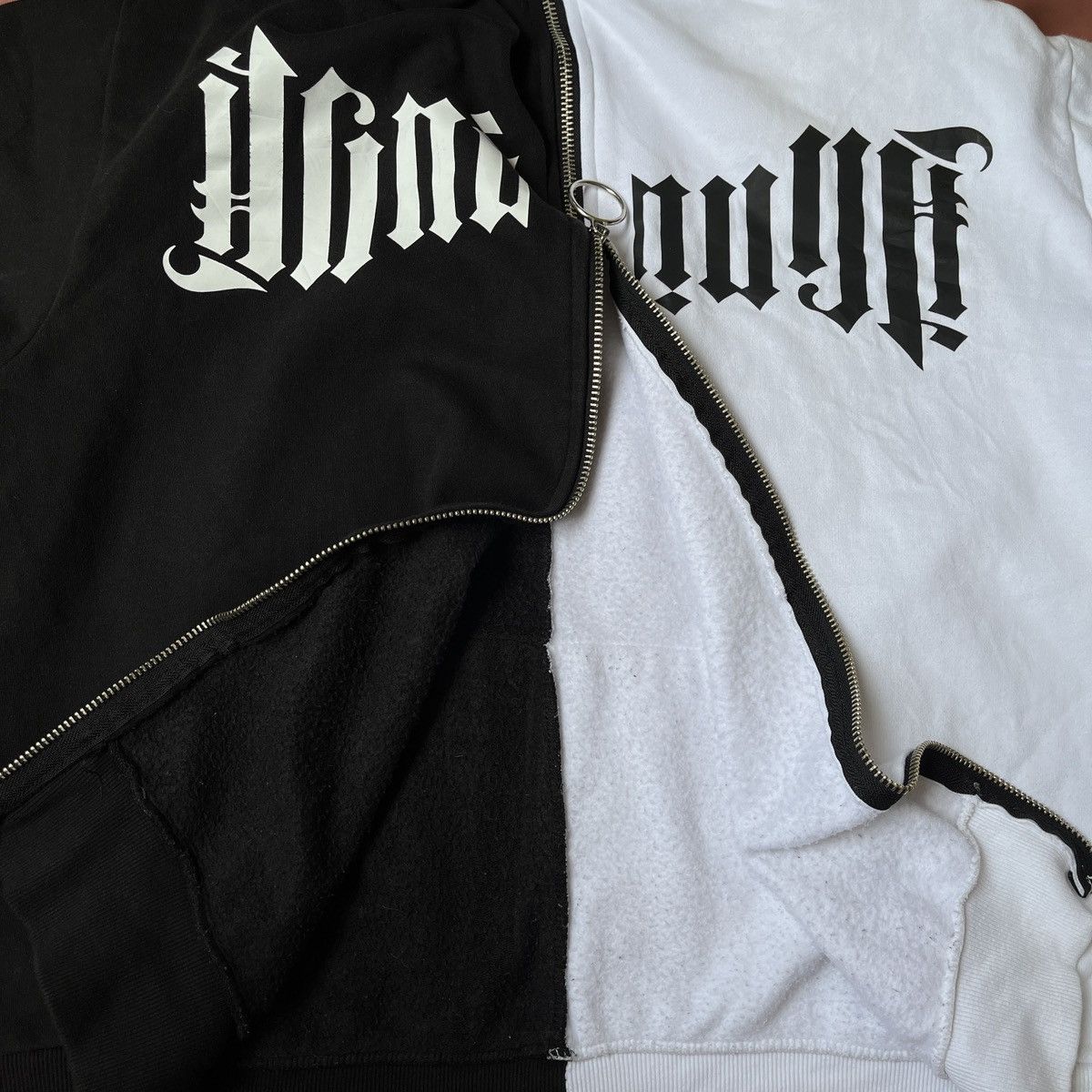 Vintage - Atti Black White Anarchy Embroidery Sweatshirts Hoodie - 12