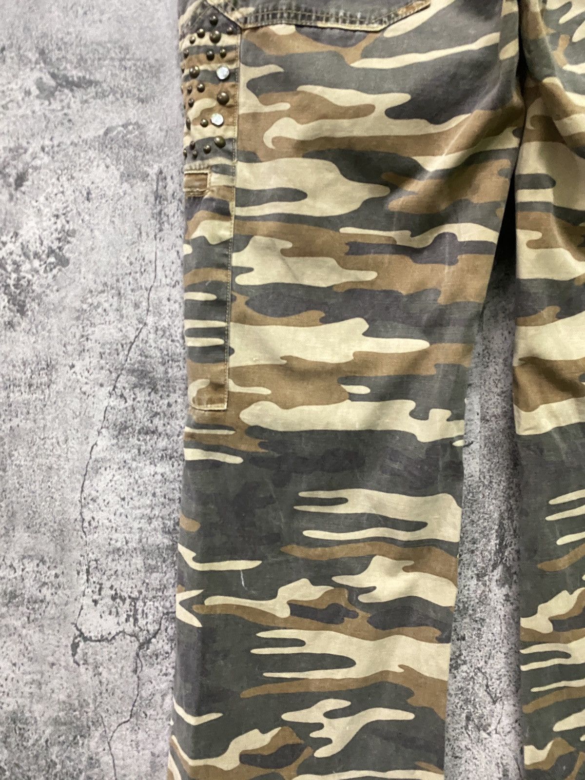 Military - Japan Brand MISS ME Multipocket Low Rise Camo Cargo Pants - 13