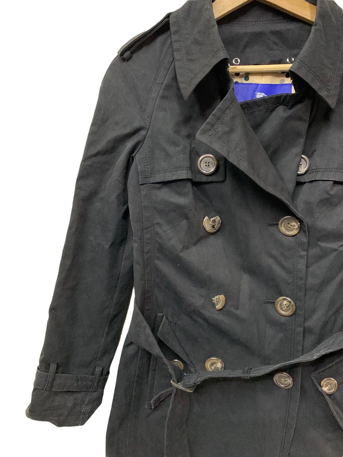 🔥BURBERRY BLUE LABEL WOOL CHERRY LINED TRENCH COAT - 8