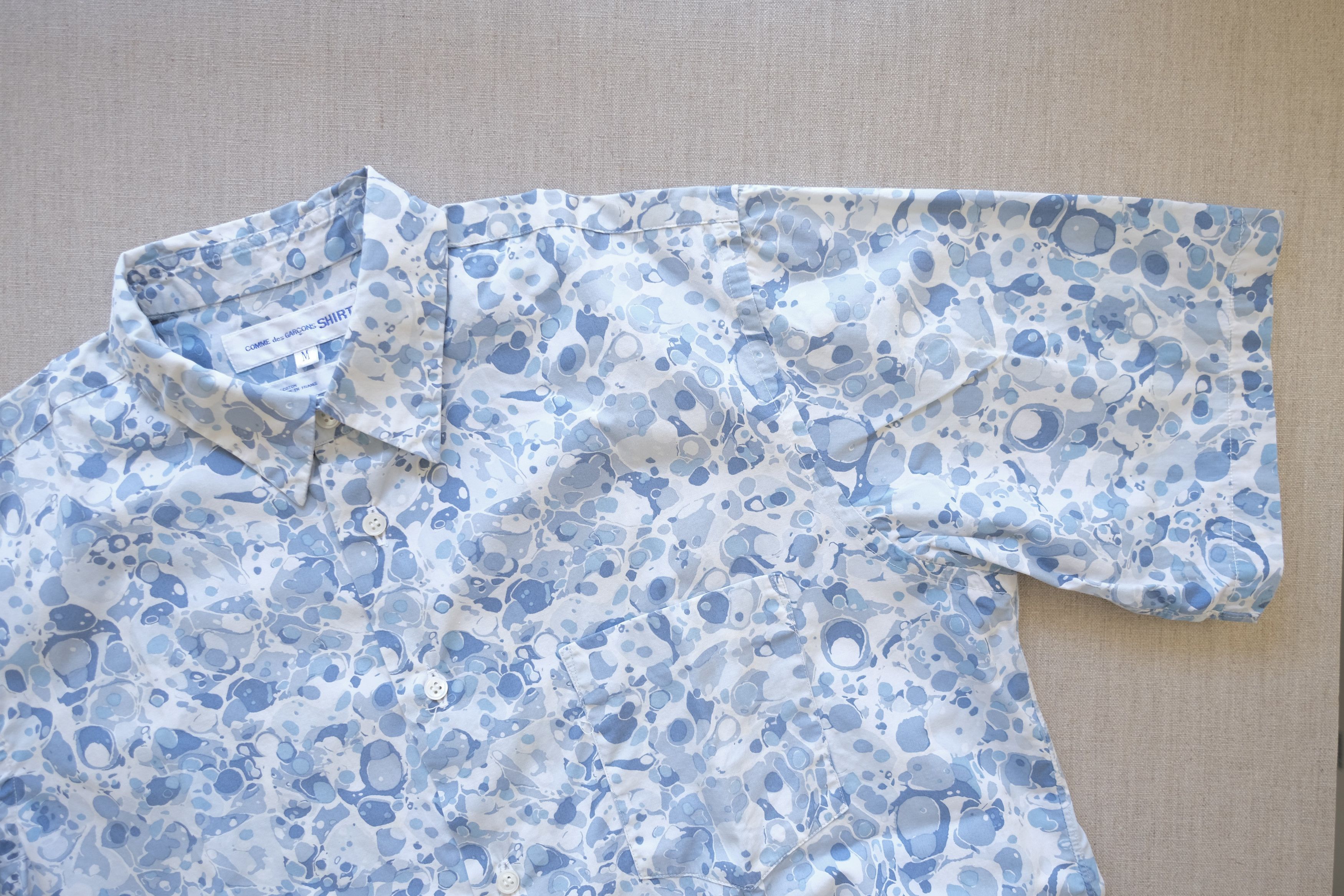 1990s Cotton 墨流し (suminagashi) Print Shirt - 6