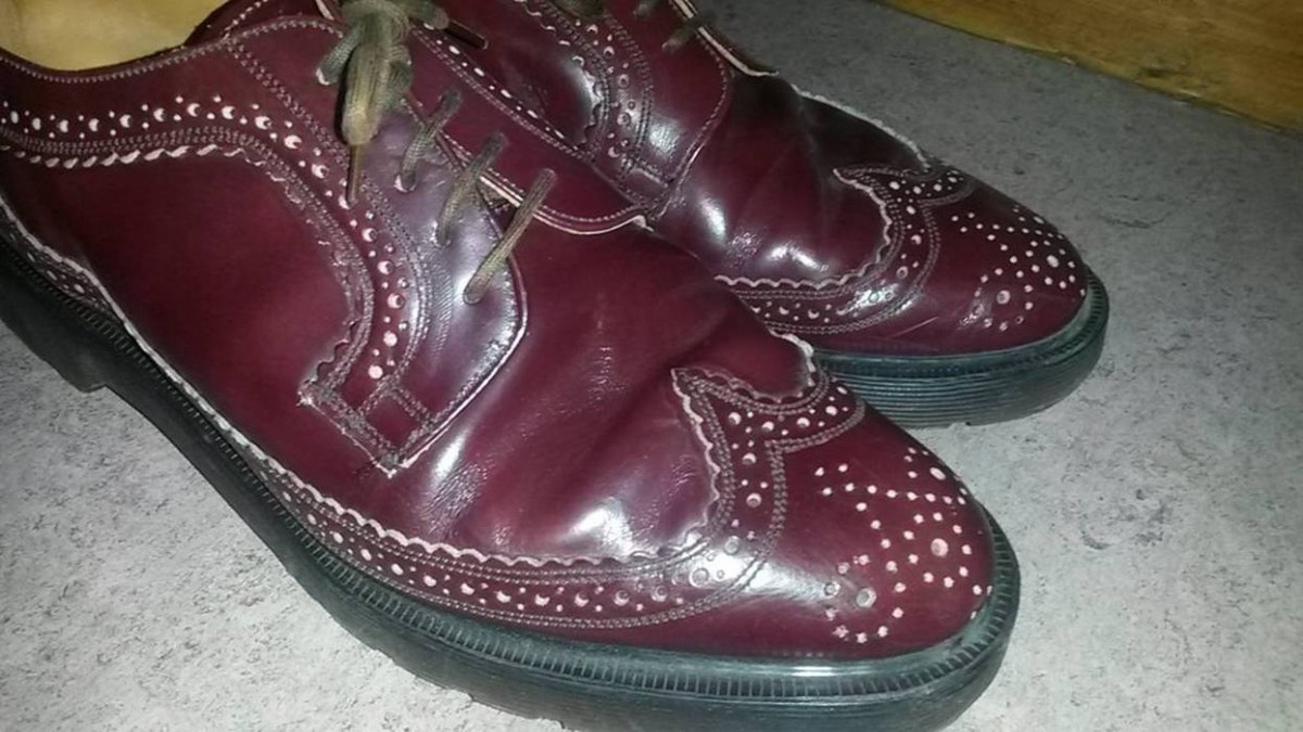 Made in England brogue oxford burgundy creeper platform shoes - 2