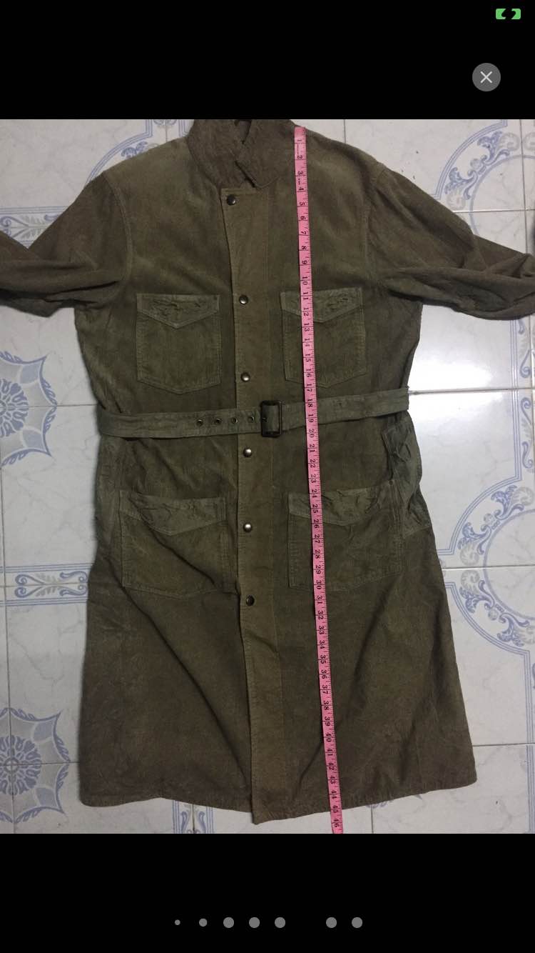 Kapital Corduroy Rare Distressed Boro Design Long Coat Belted - 4