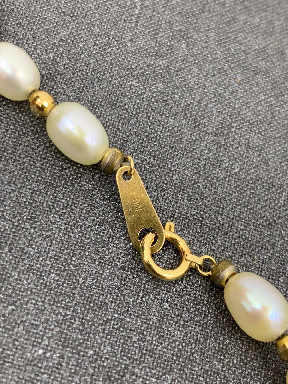 Vintage 18K Gold Natural Pearls Necklace - 4