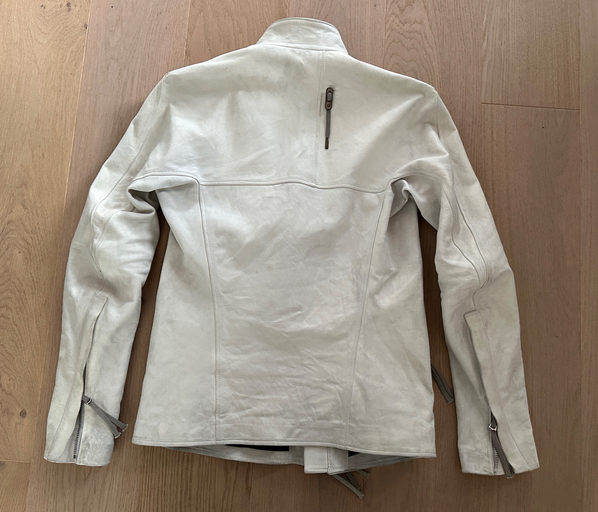 Boris Bidjan Saberi light grey leather jacket J3 - 2