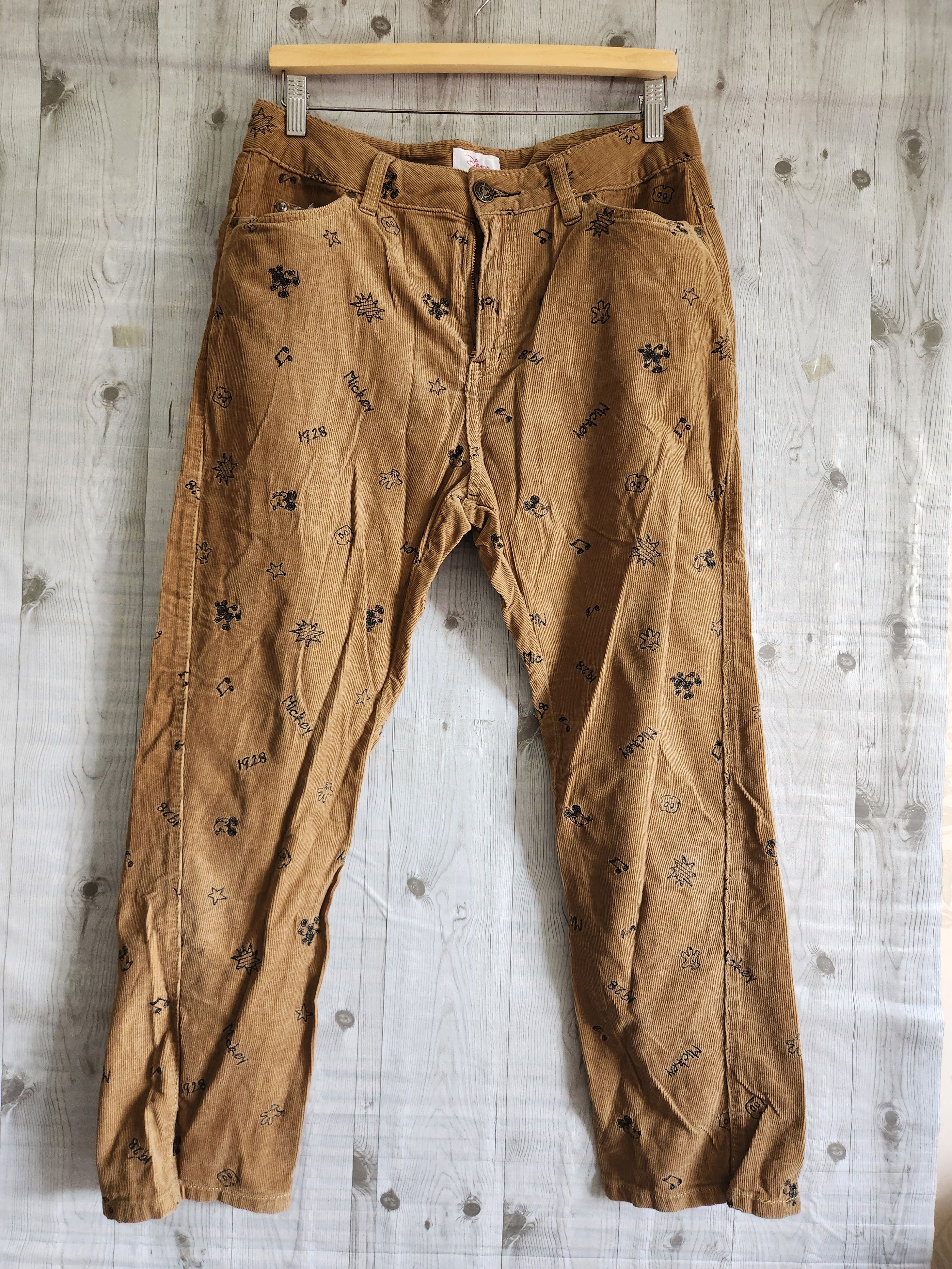 Disney Corduroy Denim Brown Jeans Full Printed - 1