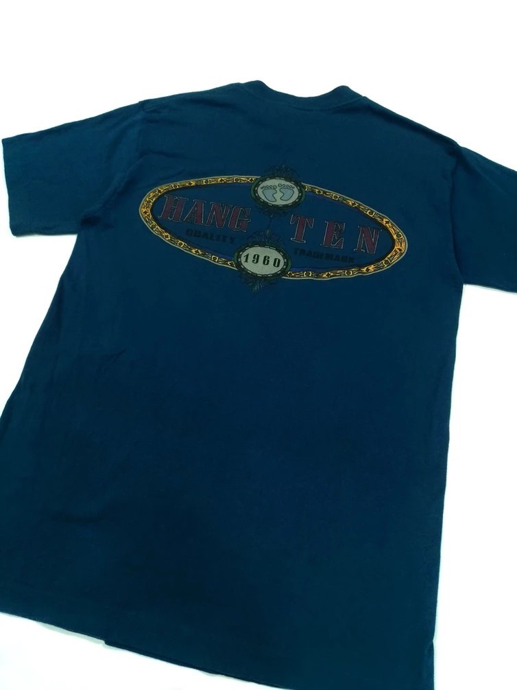 Hang Ten - RARE! VTG 70s 80s HANG TEN MADE IN USA BIG LOGO PRINT - 4