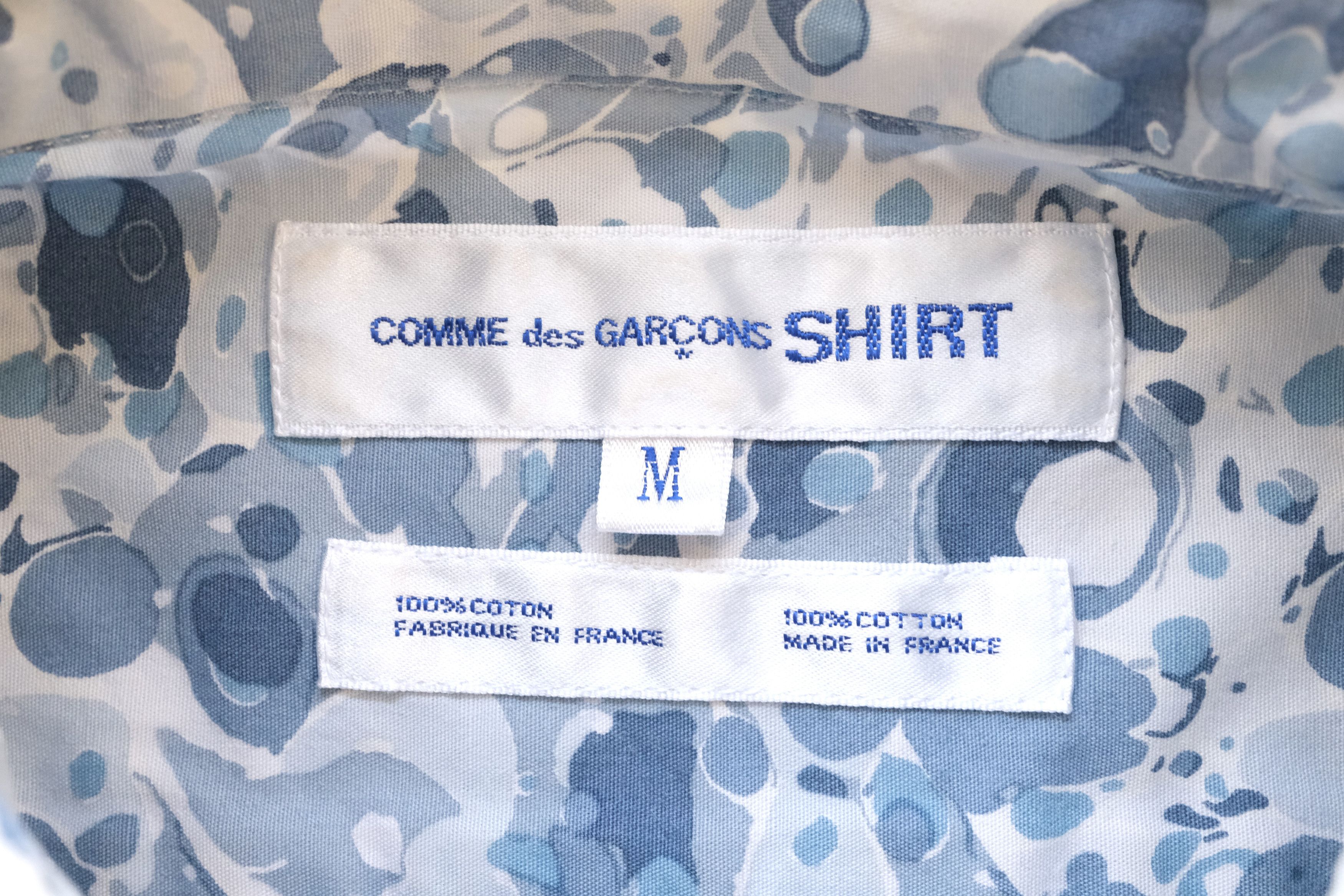 1990s Cotton 墨流し (suminagashi) Print Shirt - 5