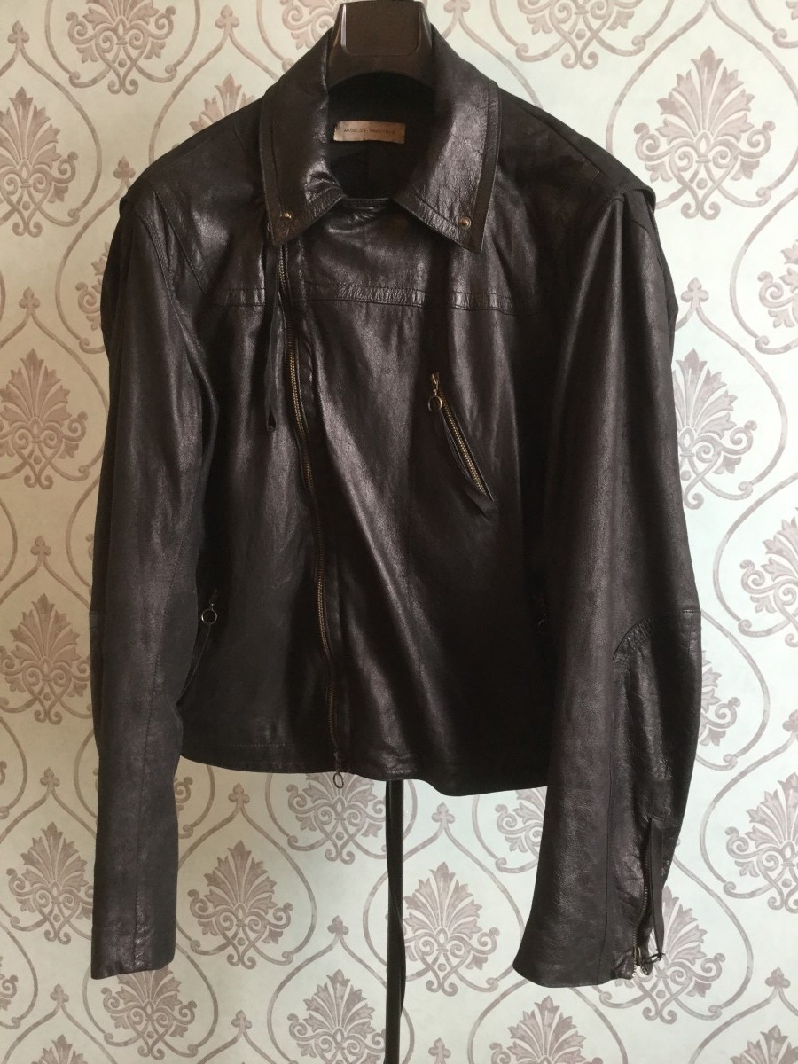 Angelos Frentzos - Black leather jacket. Like Vetements or Damir Doma jackets - 2