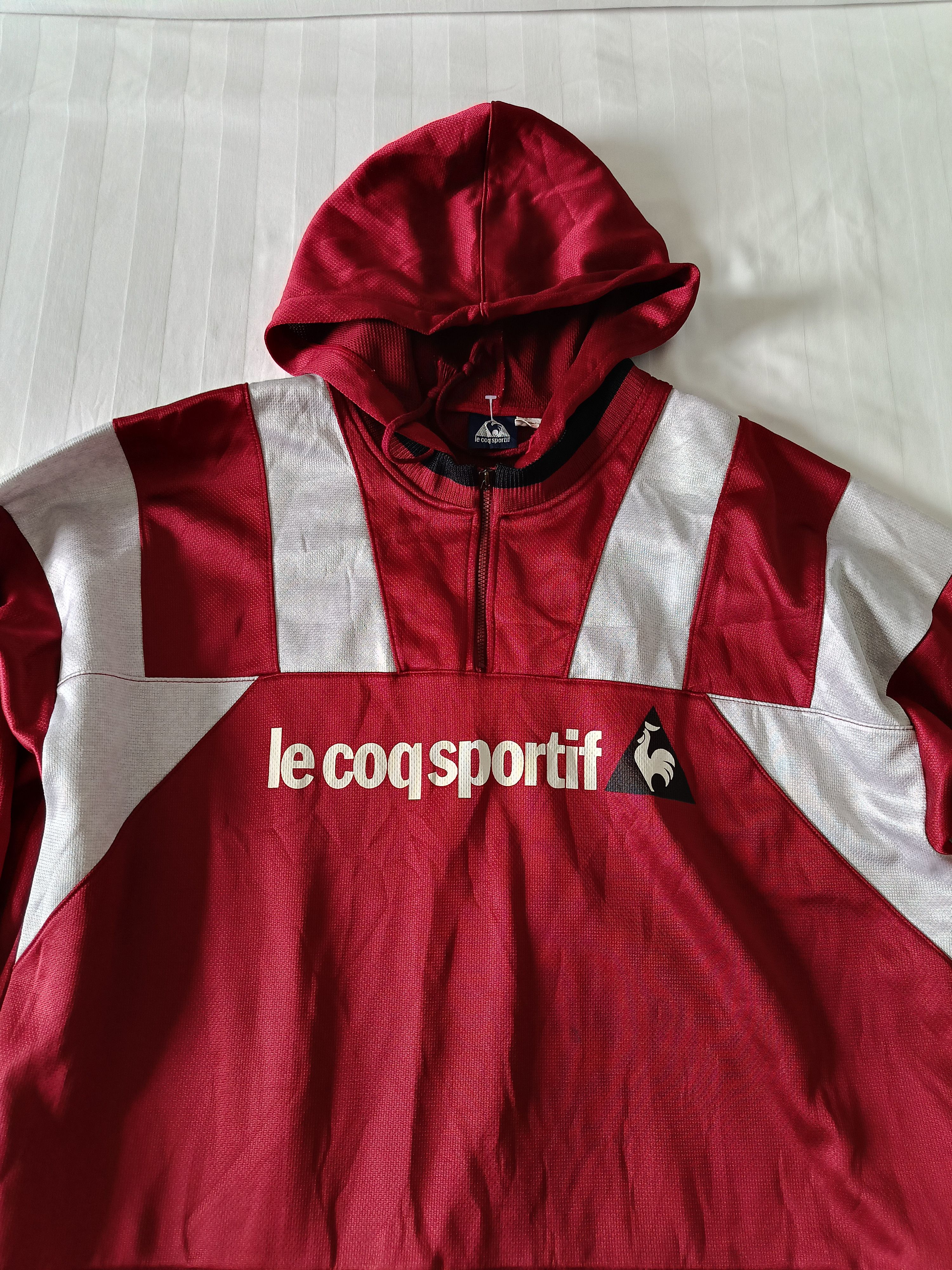 Vintage 90s Le Coq Sportif Half zipper jacket hoodie - 3