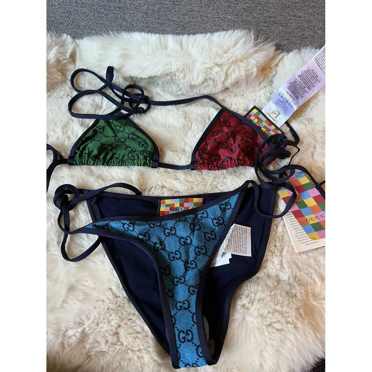 New Gucci GG monogram Gg supreme triangle multicolored bikini set - 4