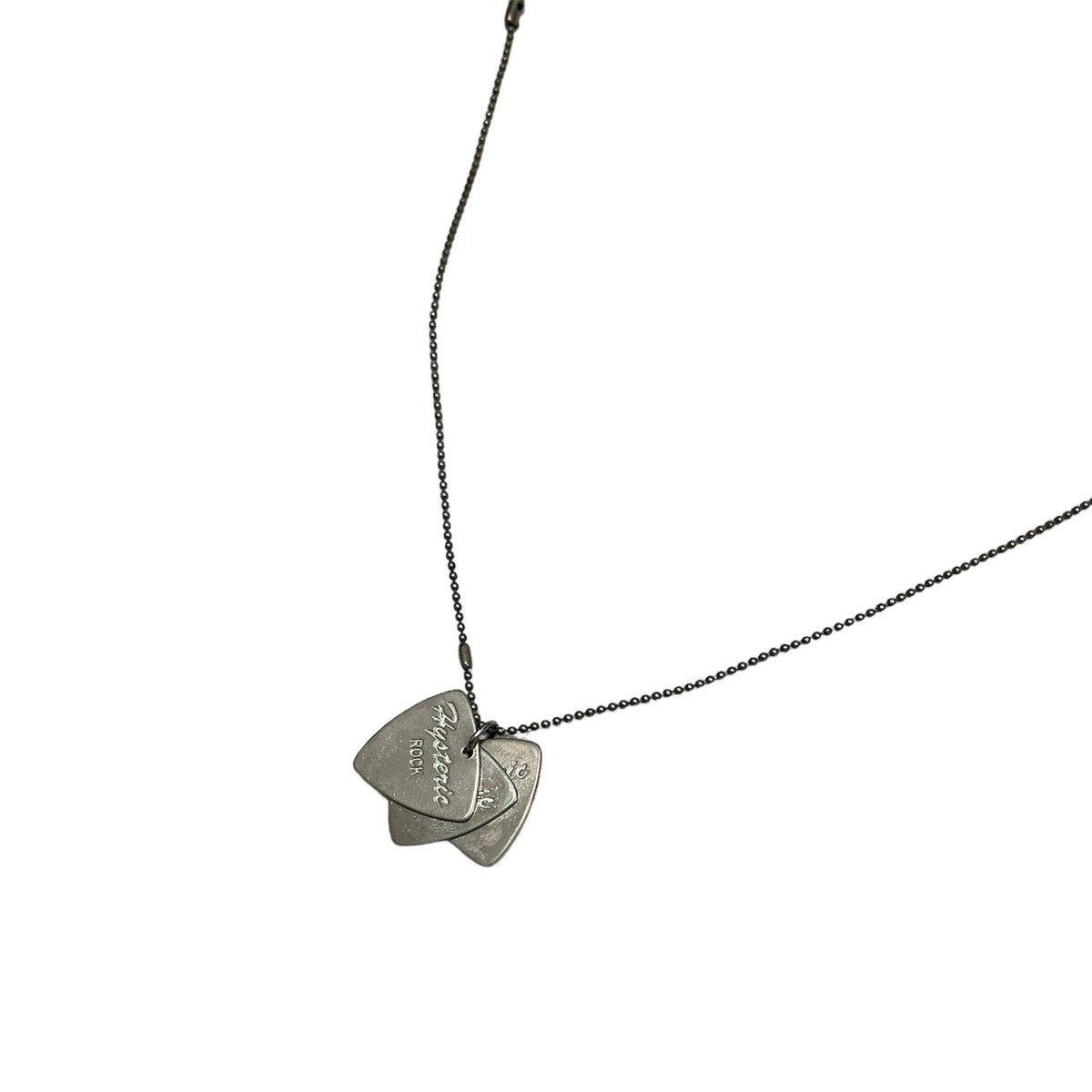 Hysteric Glamour silver guitar pick necklace - 2