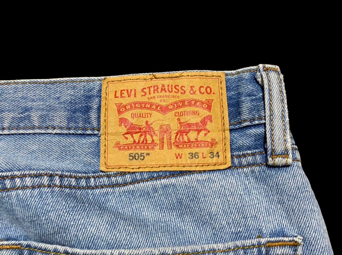 Levis 505 Jeans 90s Light Blue Denim Red Tab Vintage W36 L30 - 3