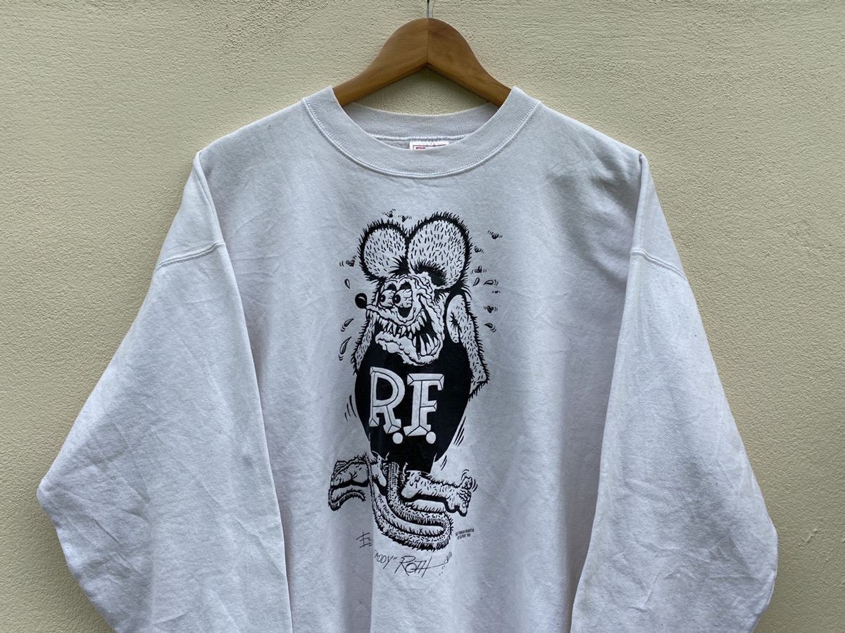 Vintage - OG 1993 Mooneyes Rat Fink Ed Roth Pullover Sweatshirt - 3