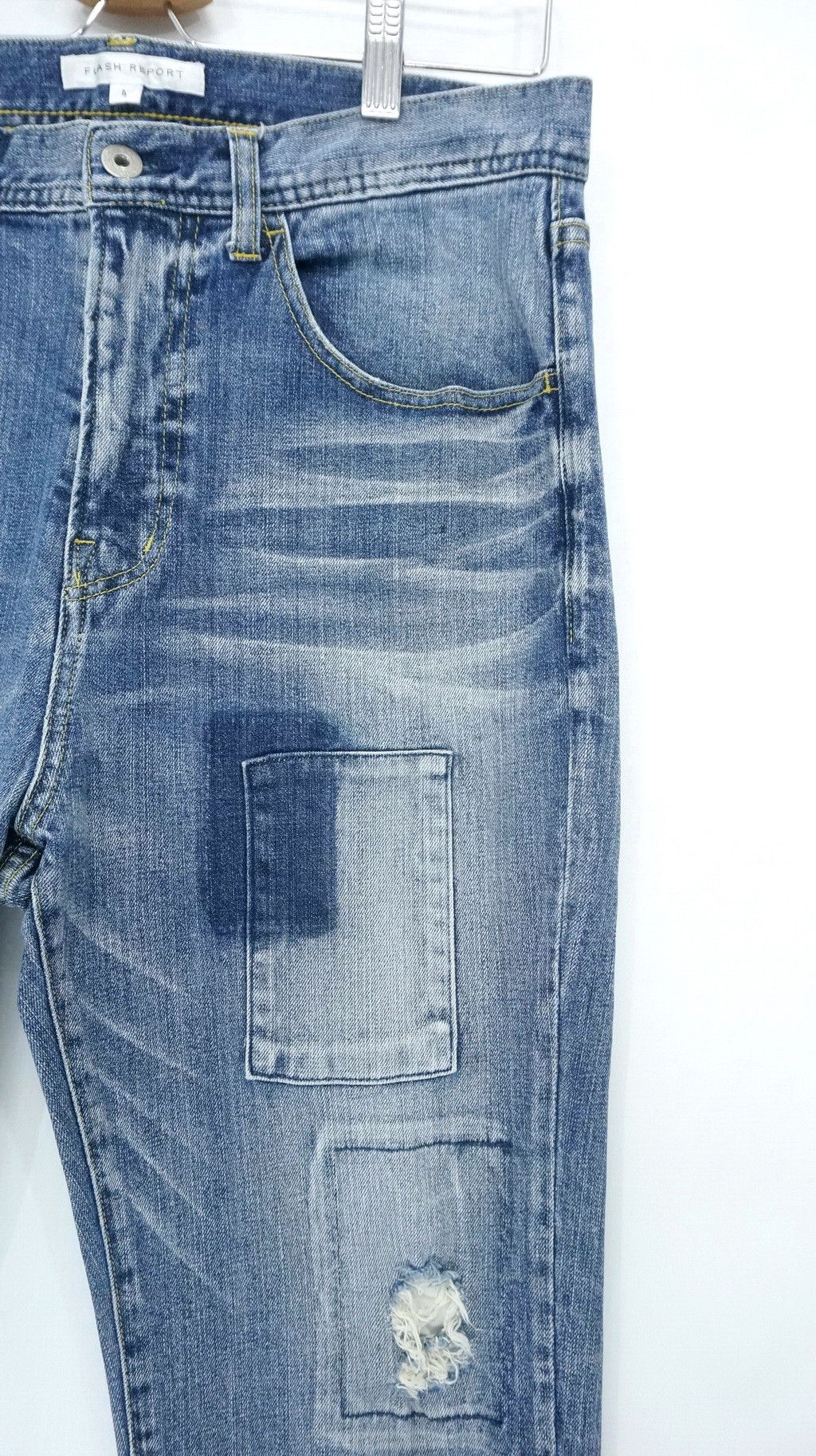 Japanese Brand - Japan FLASH REPORT Distressed Rip Patchwork Jeans - 3