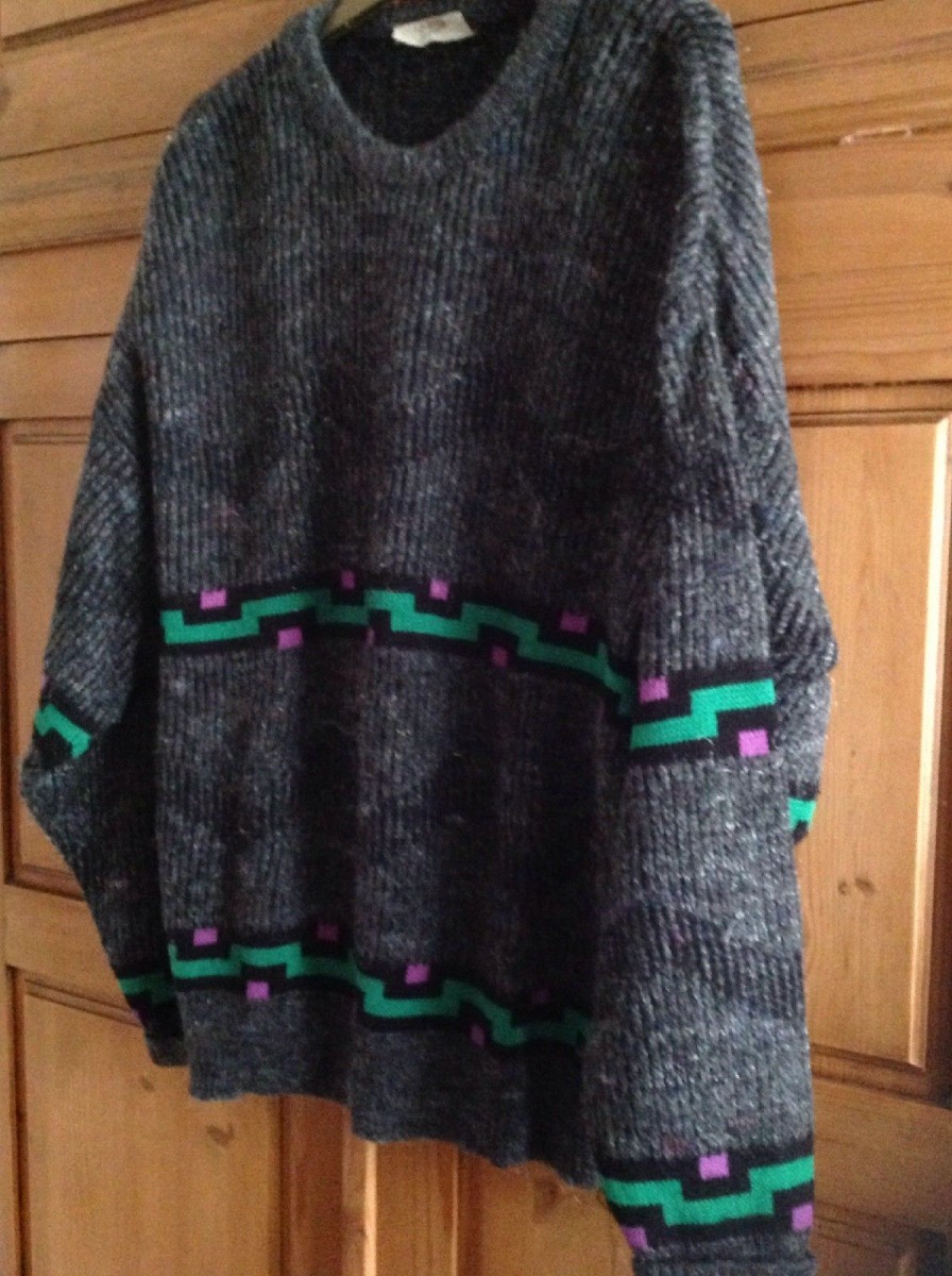 Italian Mohair/Wool Pattern Sweater Jumper - 1