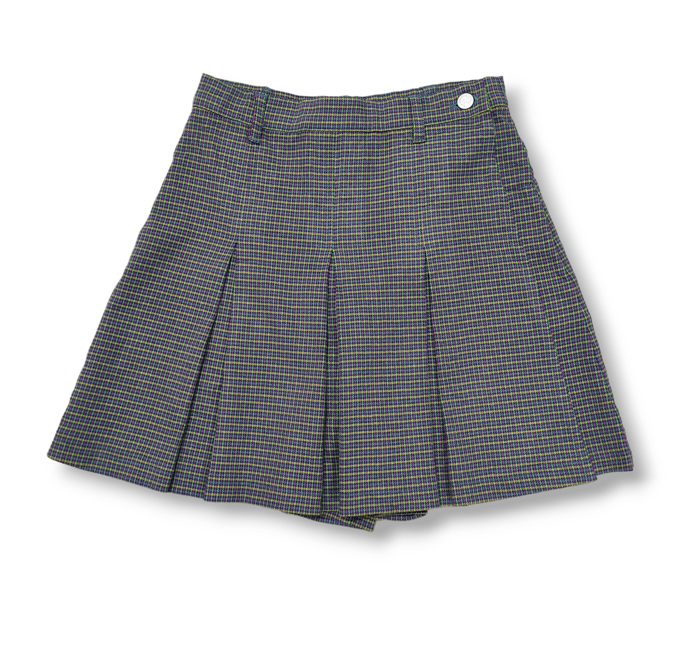 Japanese Brand - ANGEL BLUE Pleated Tartan Checkers Short Pants Skirt - 1