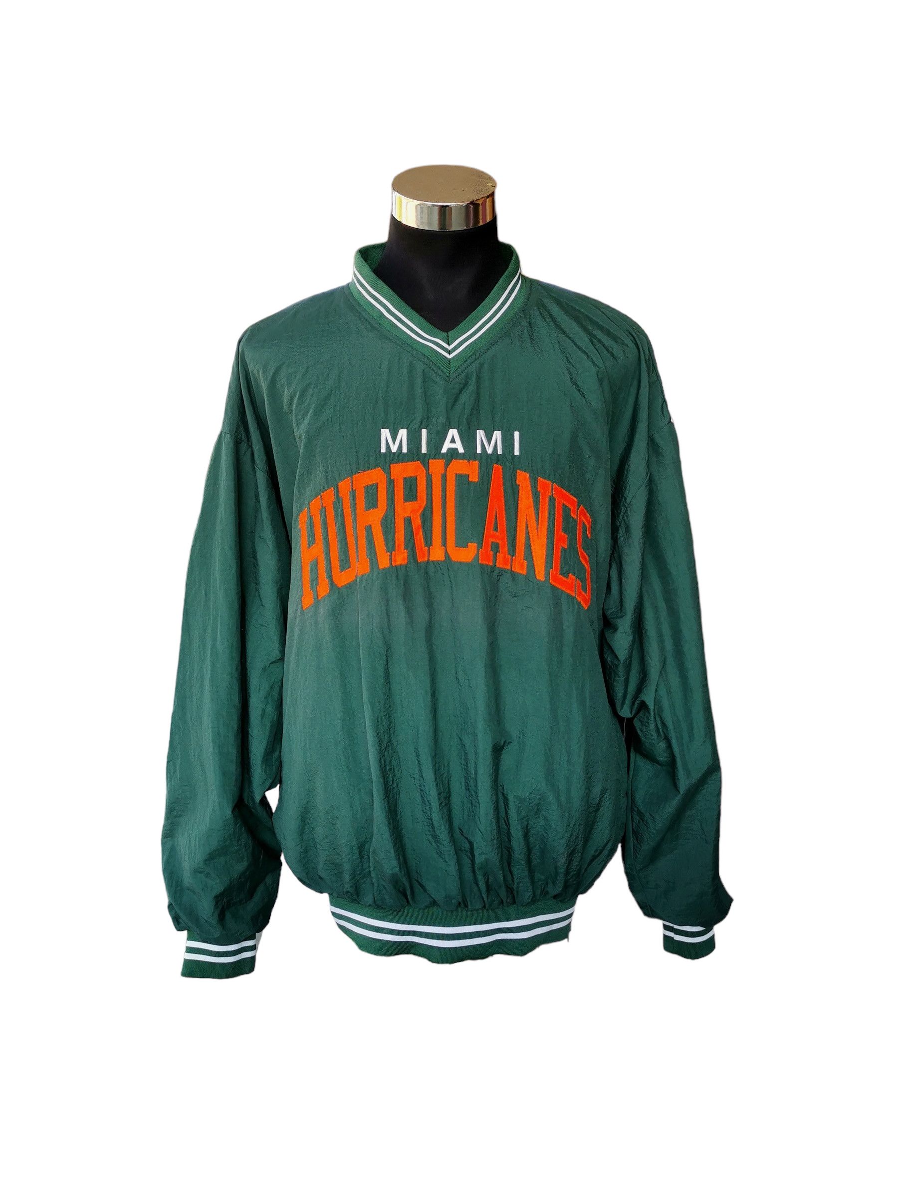 Vintage Miami Hurricanes Nylon Jersey Sweatshirt - 1