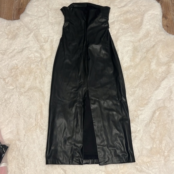 Zara Strapless Faux Leather Midi Dress 3152/318 - 7