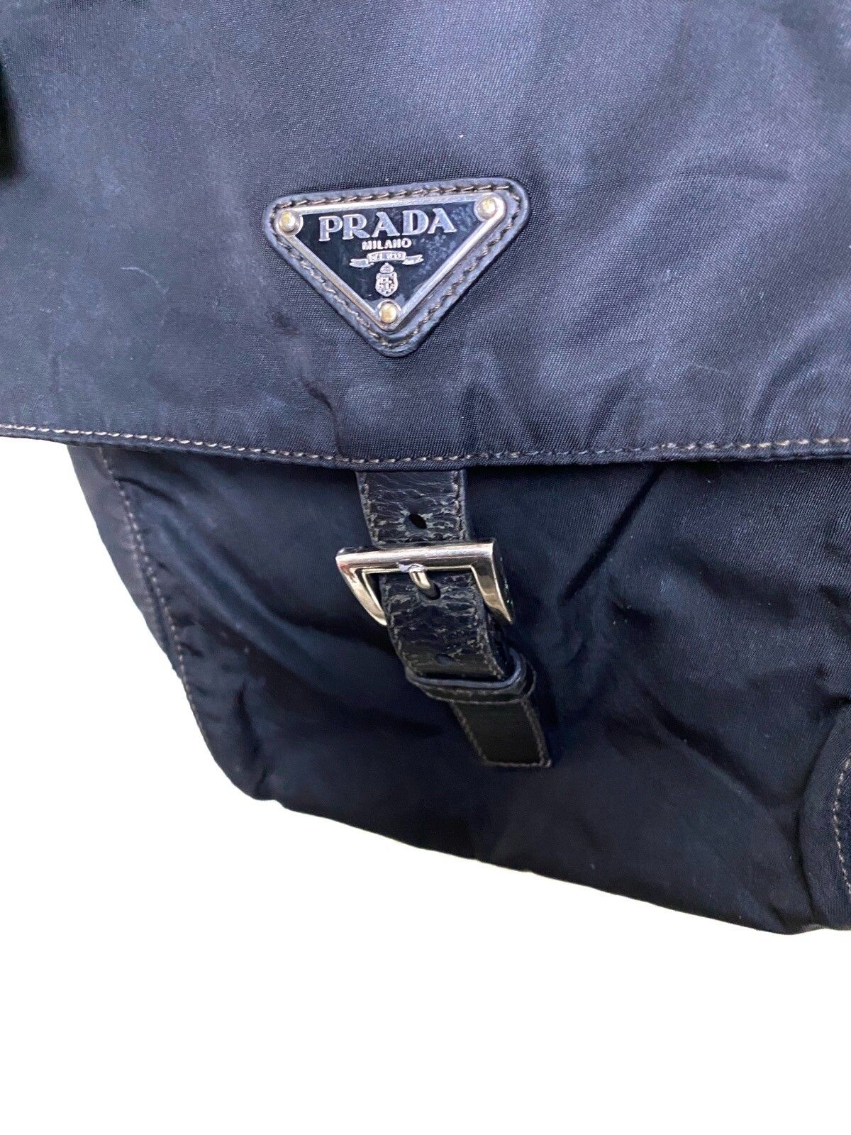 Authentic PRADA Black Tessuto Nylon Shoulder Crossbody Bag - 5