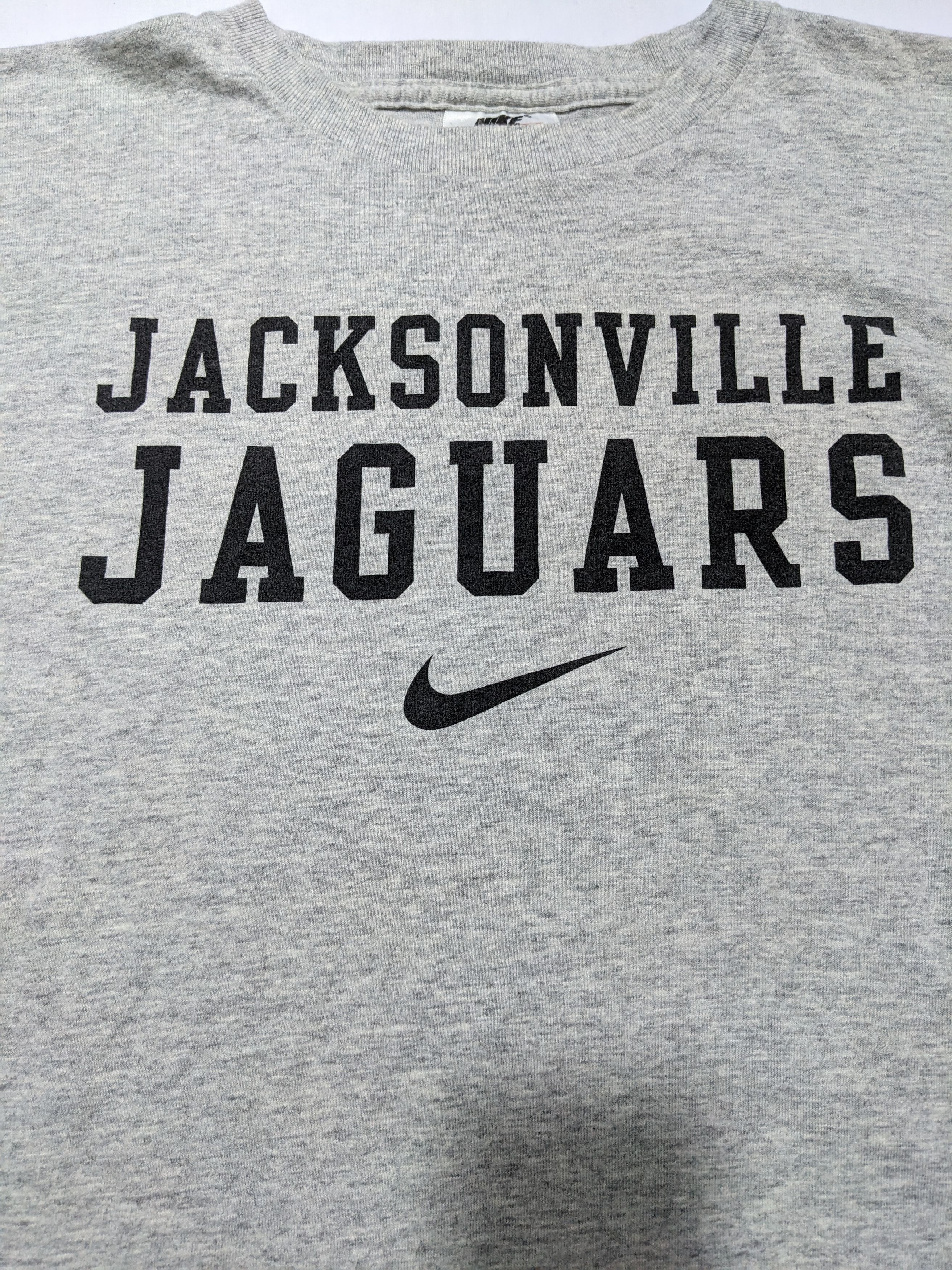 Vintage Nike USA 90s Jaguars Jacksonville NFL Gray T-shirt - 4